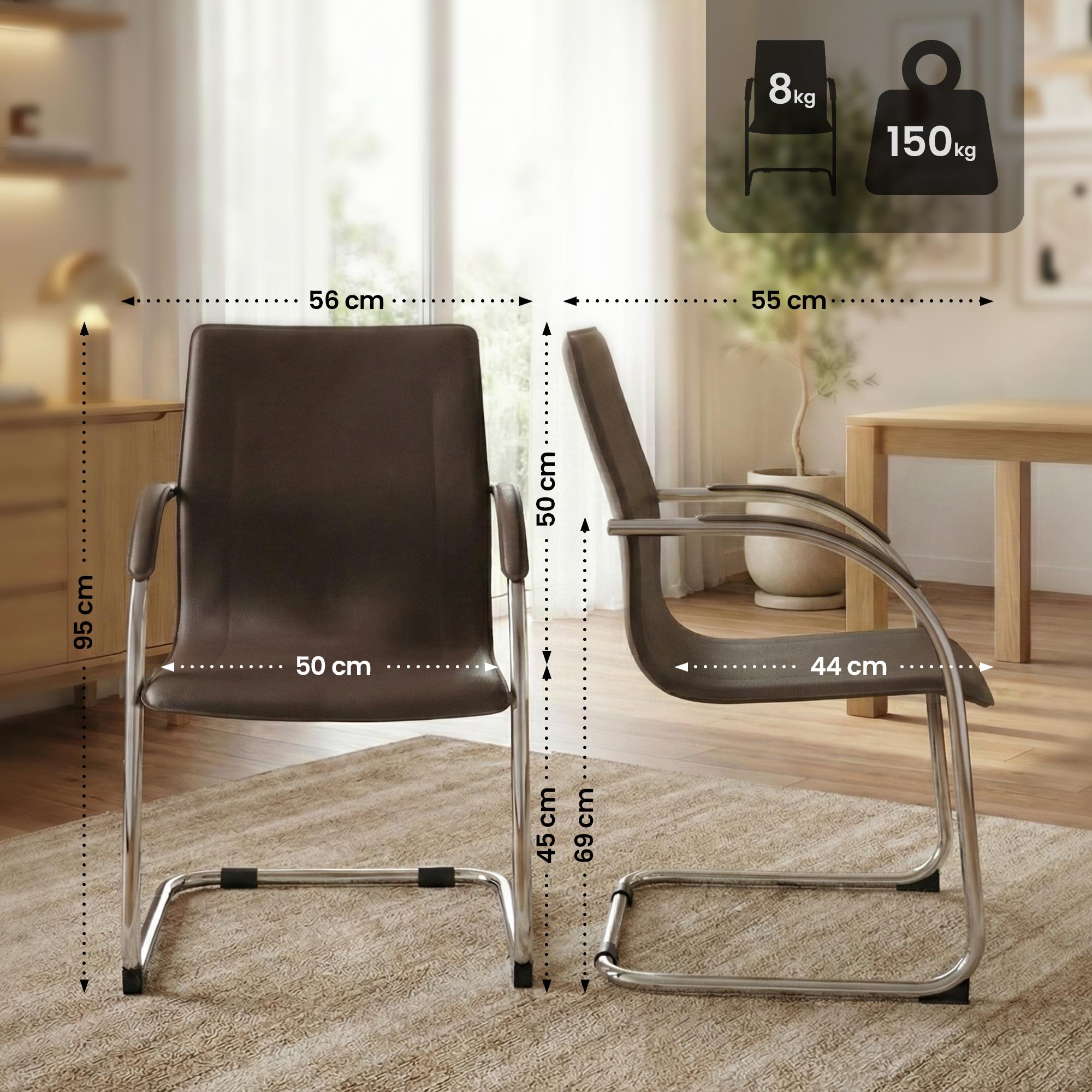 Chaise cantilever Noeleen en simili cuir