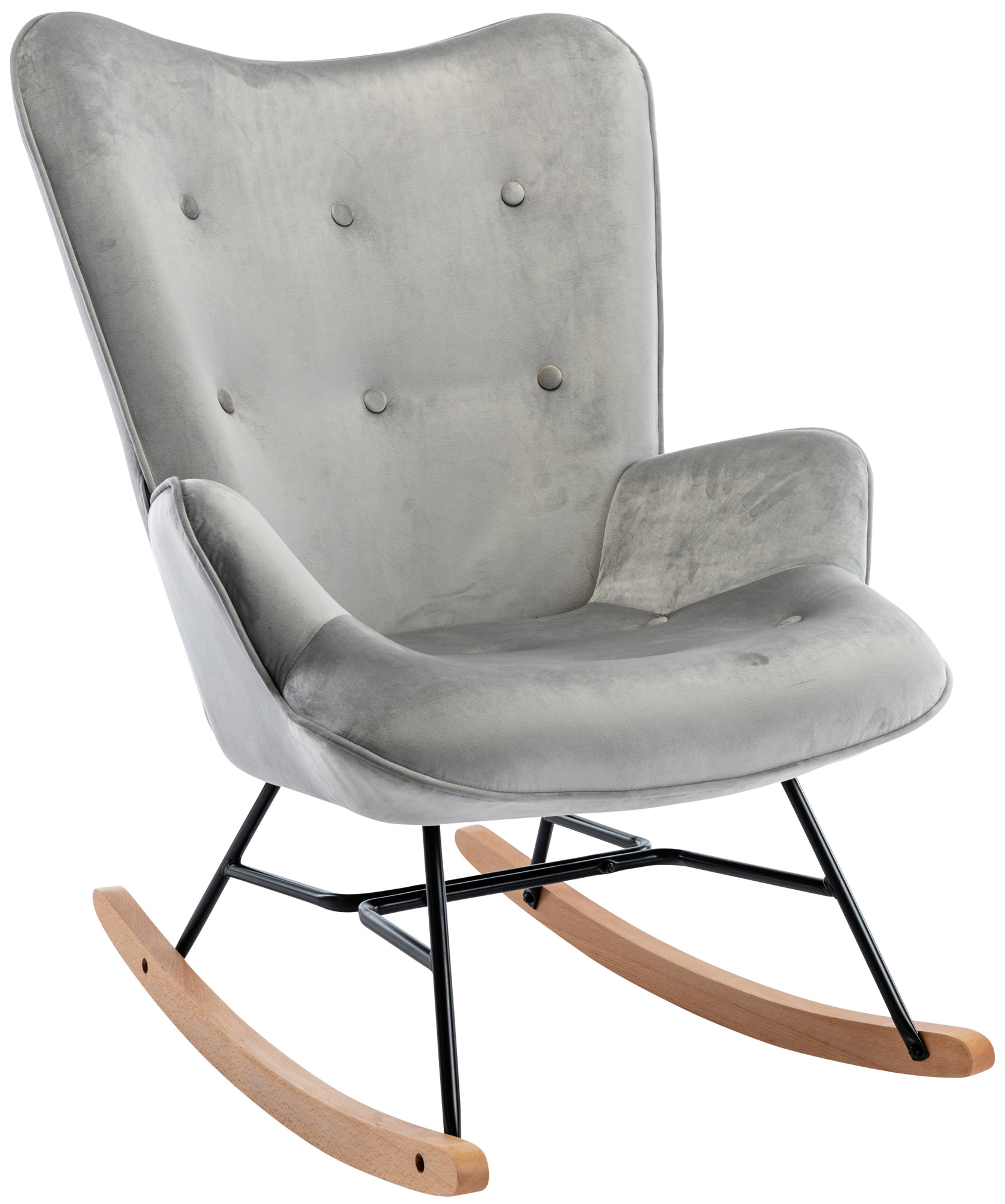 Fauteuil à bascule Sanka en Velours