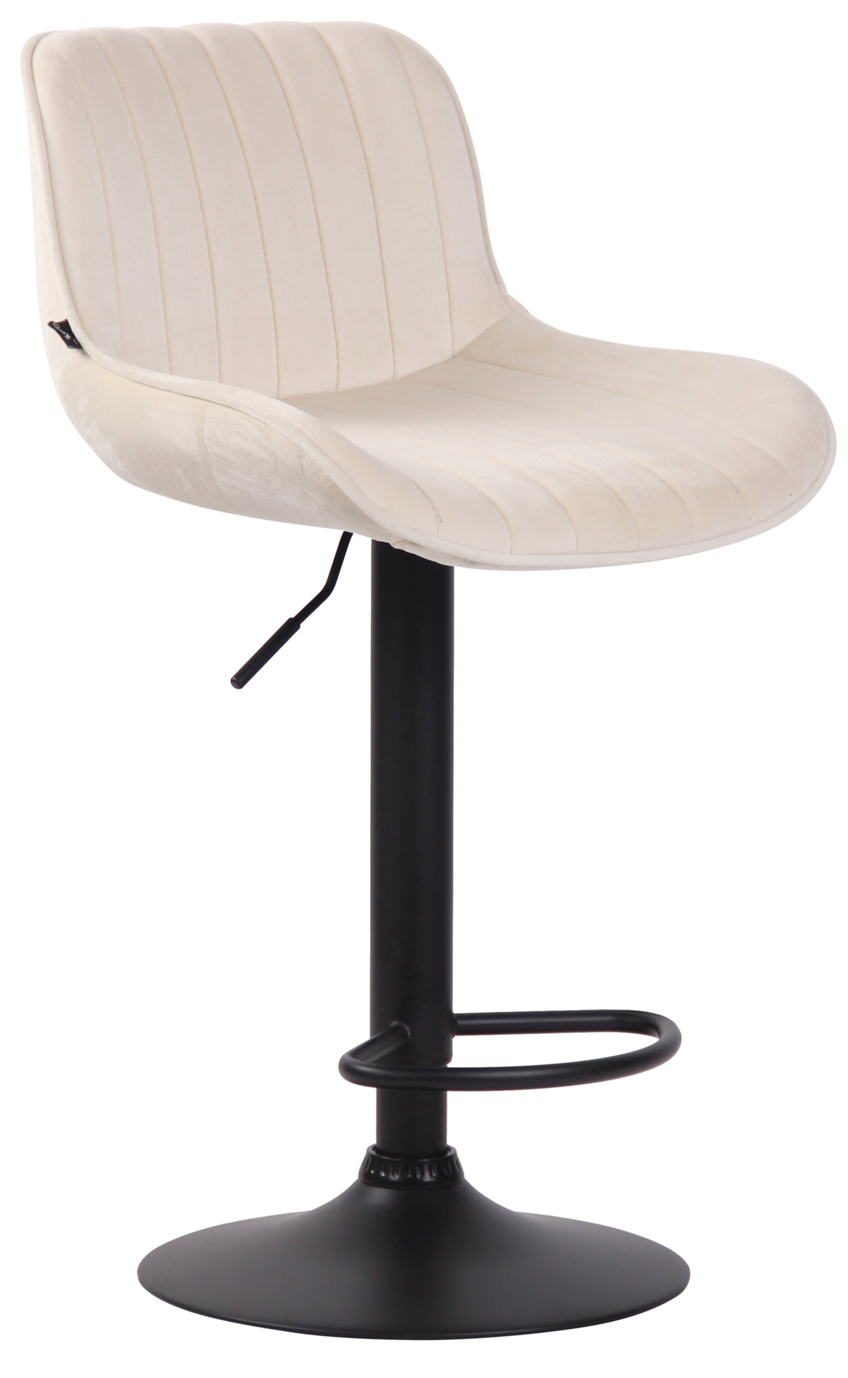 Tabouret de bar Lentini en Velours avec Piètement trompette en Métal