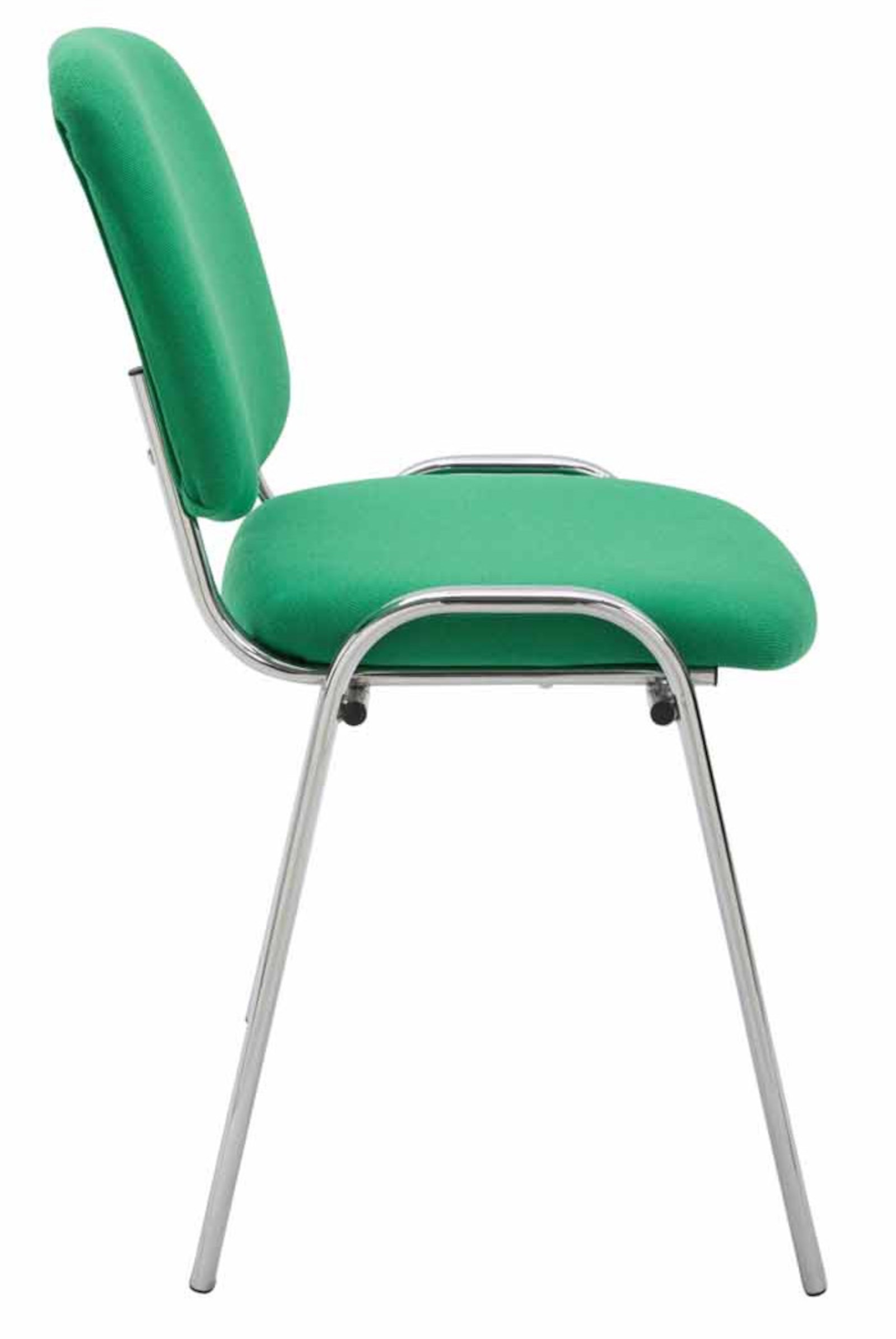 Lot de 4 Chaises de visiteur Ken en tissu avec Pieds en métal aspect chromé