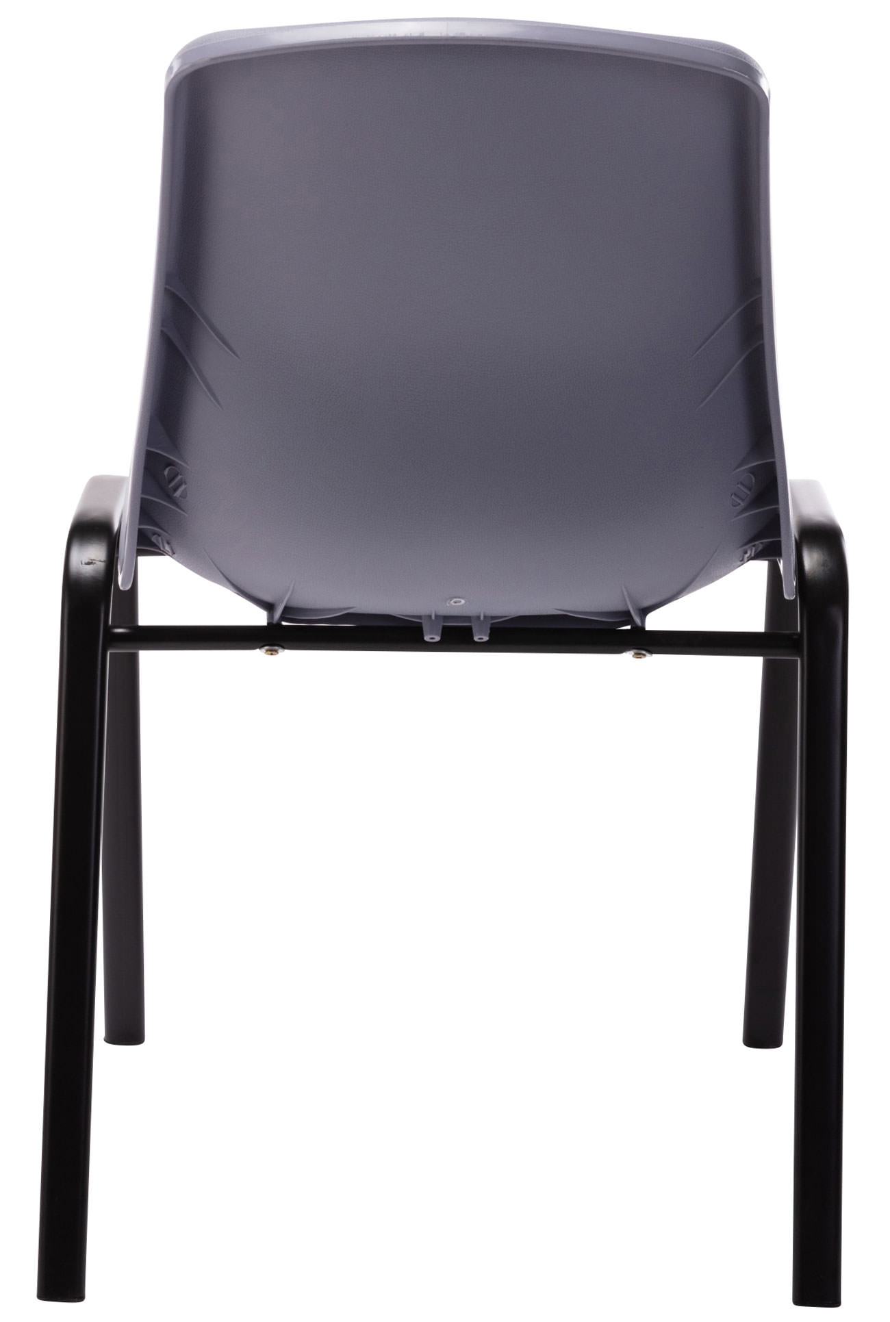 Lot de 4 chaises empilables Nowra avec assise en plastique et Pieds en métal noir mat