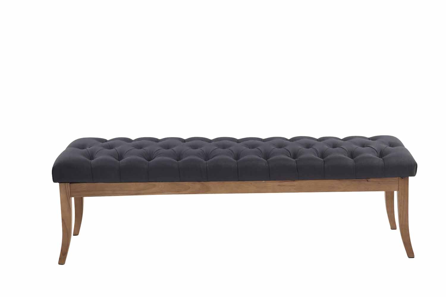 Banc Ramses tissu pieds antique clair