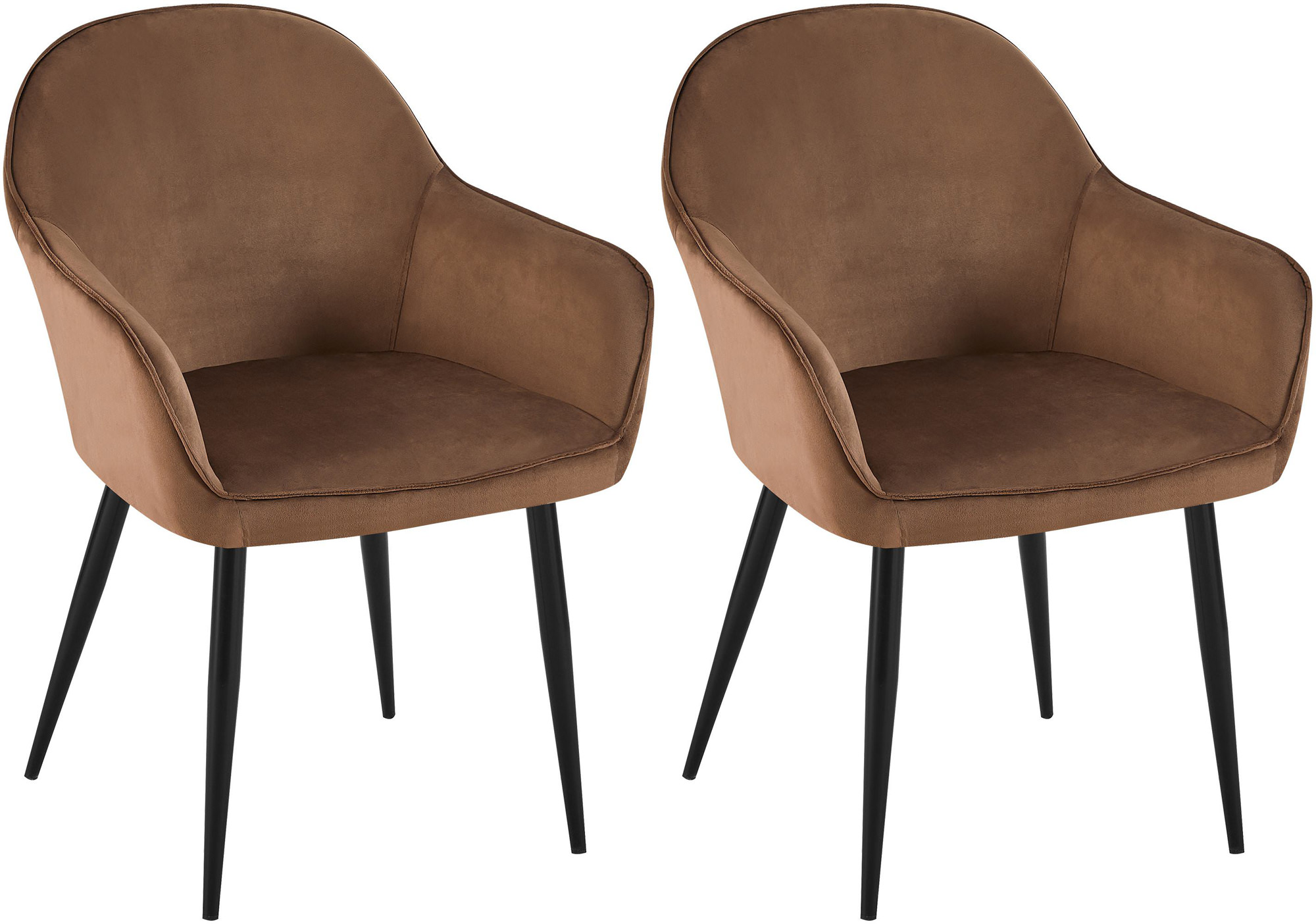 Lot de 2 chaises de salle à manger Boise velours