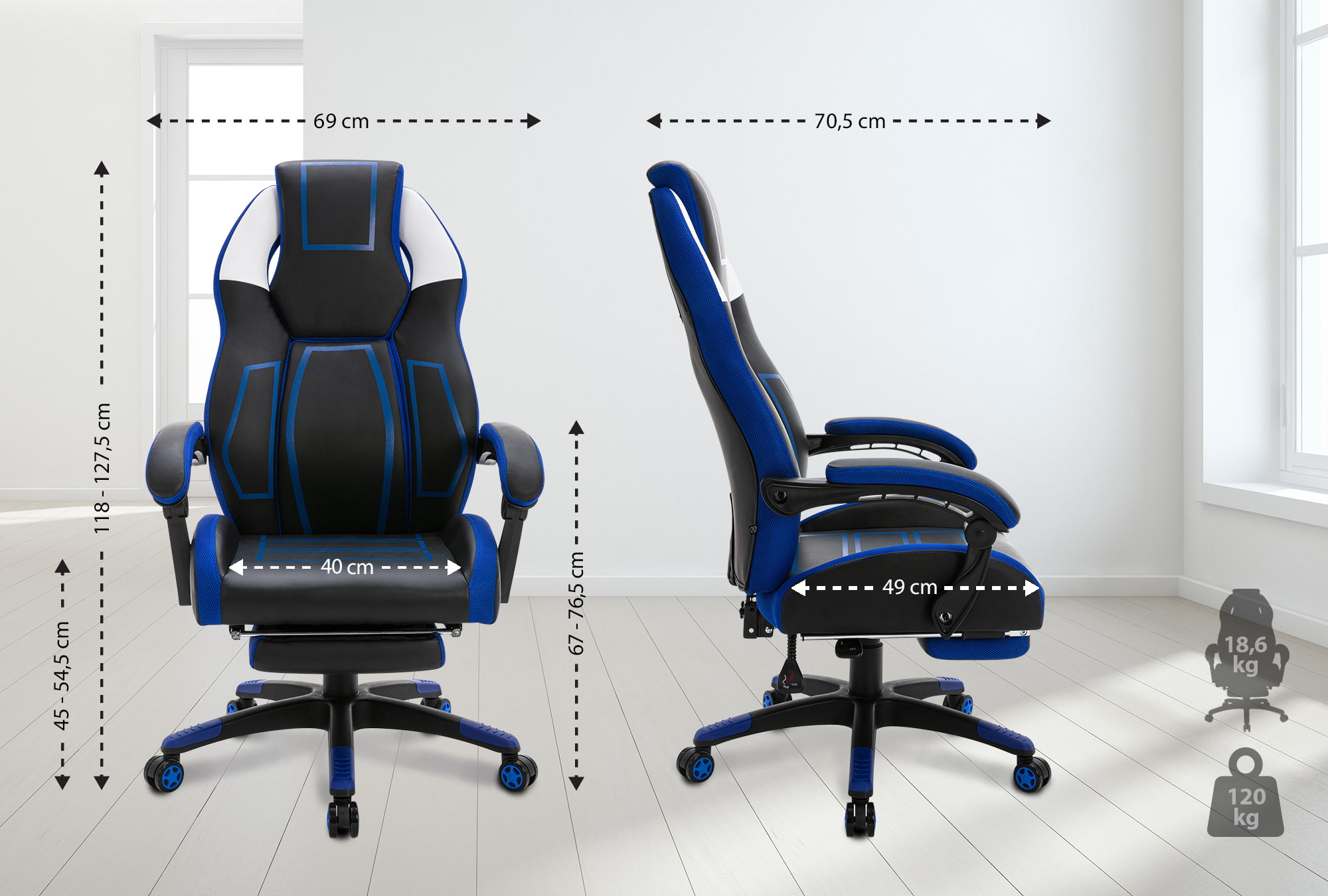 Fauteuil de bureau Gamer Clovis en similicuir