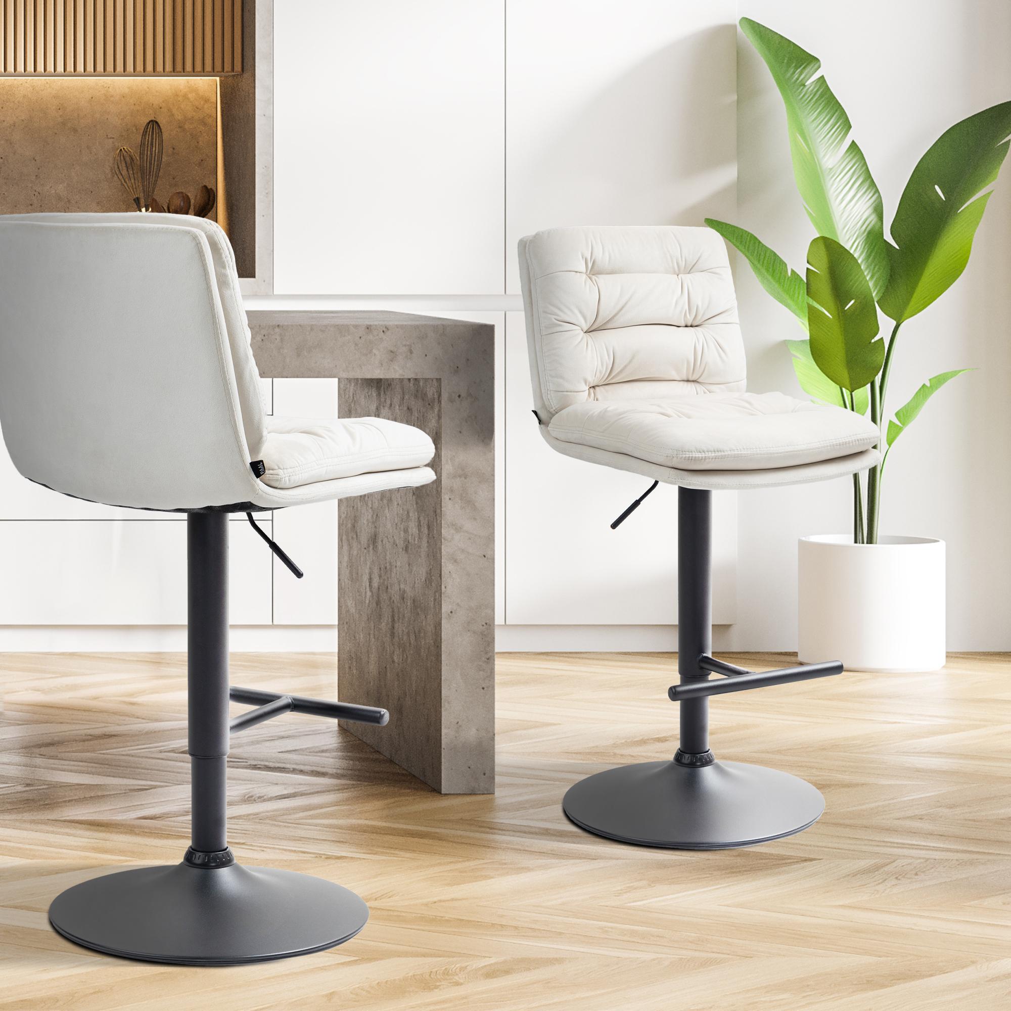 Lot de 2 tabourets de bar Damar velours