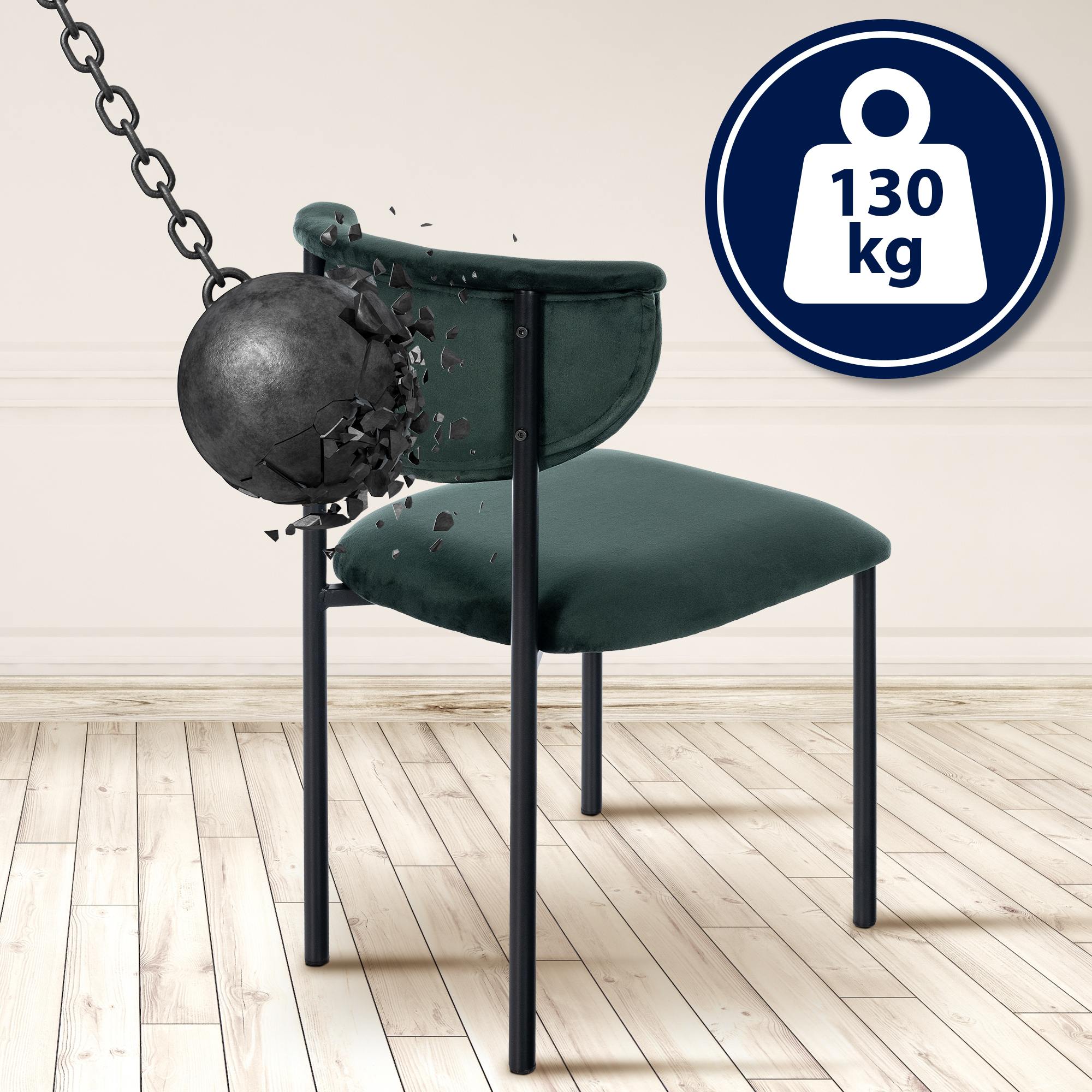 Chaise de salle à manger Gambell en Velours