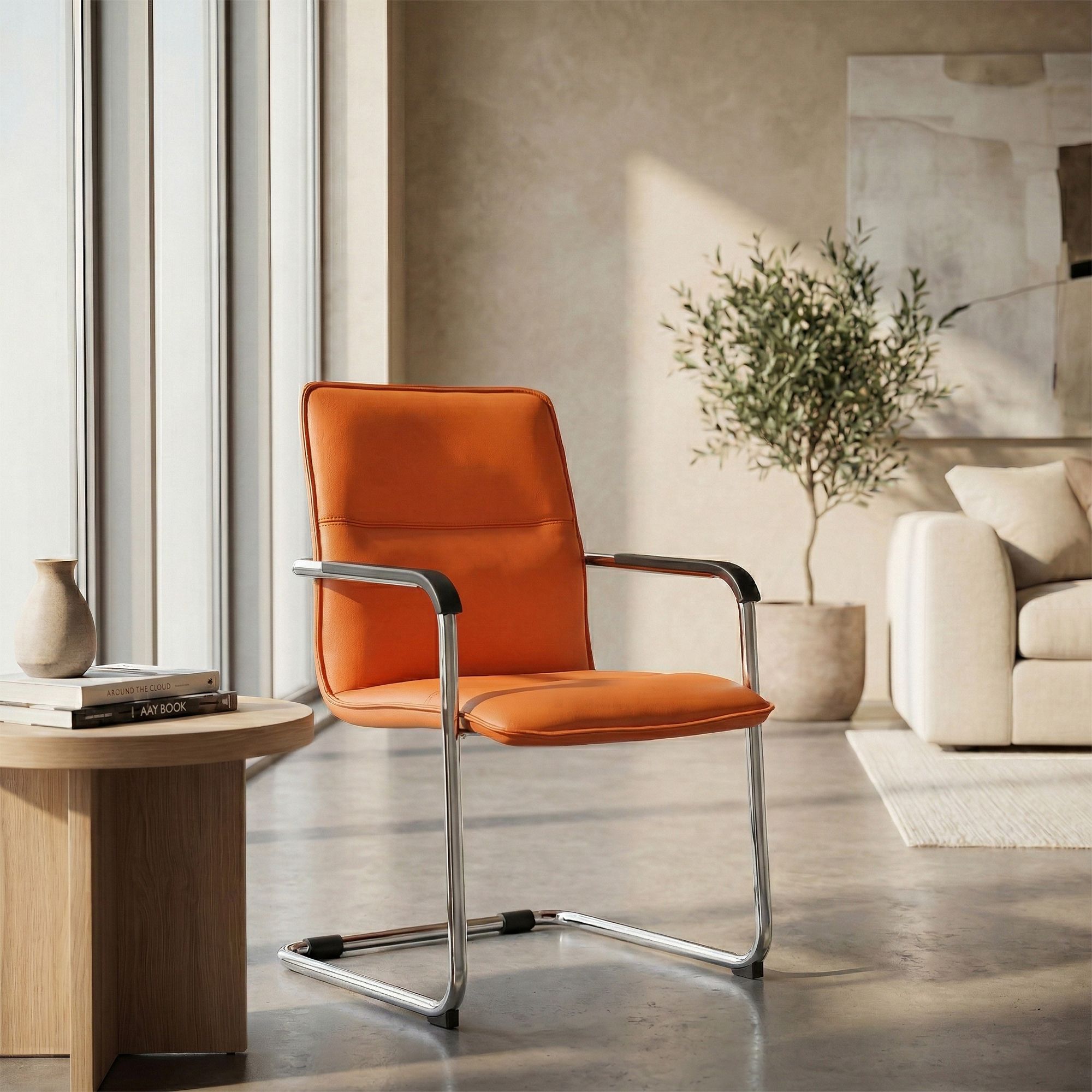 Lot de 2 chaises cantilever Seattle en similicuir