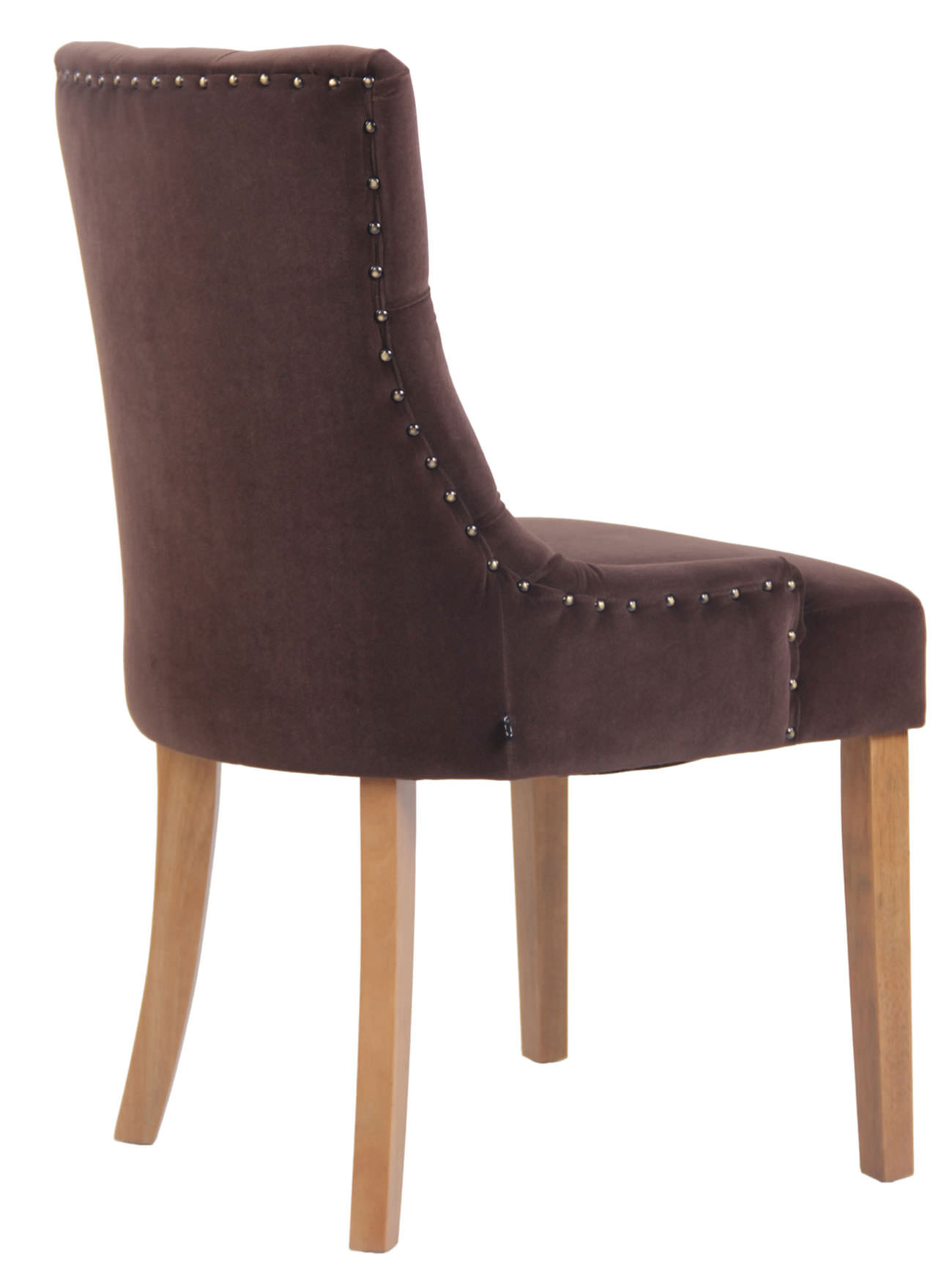 Chaise de salle à manger Aberdeen en Velours avec Piètement en bois d'hévéa