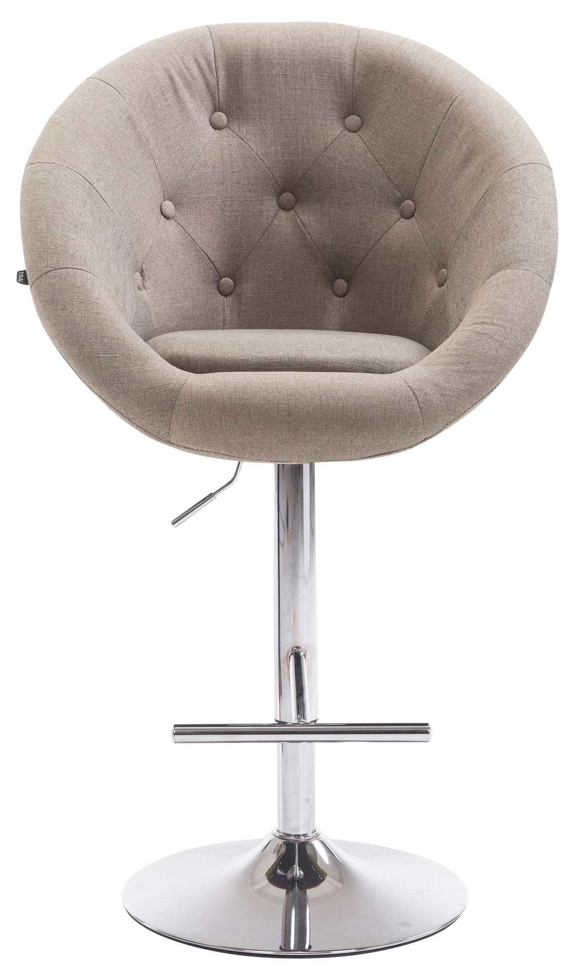 Tabouret de bar London V2 en tissu avec Pied et Repose-pieds en métal