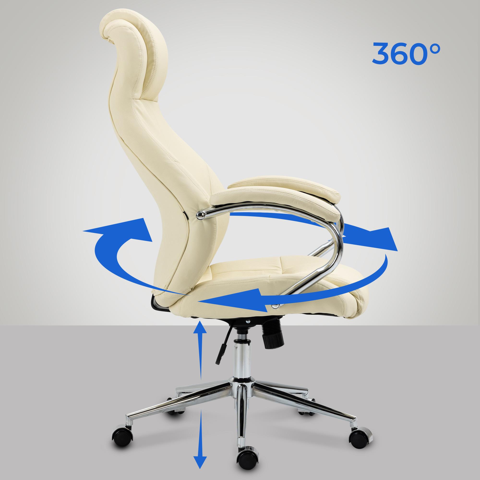 Chaise de bureau Salford cuir véritable