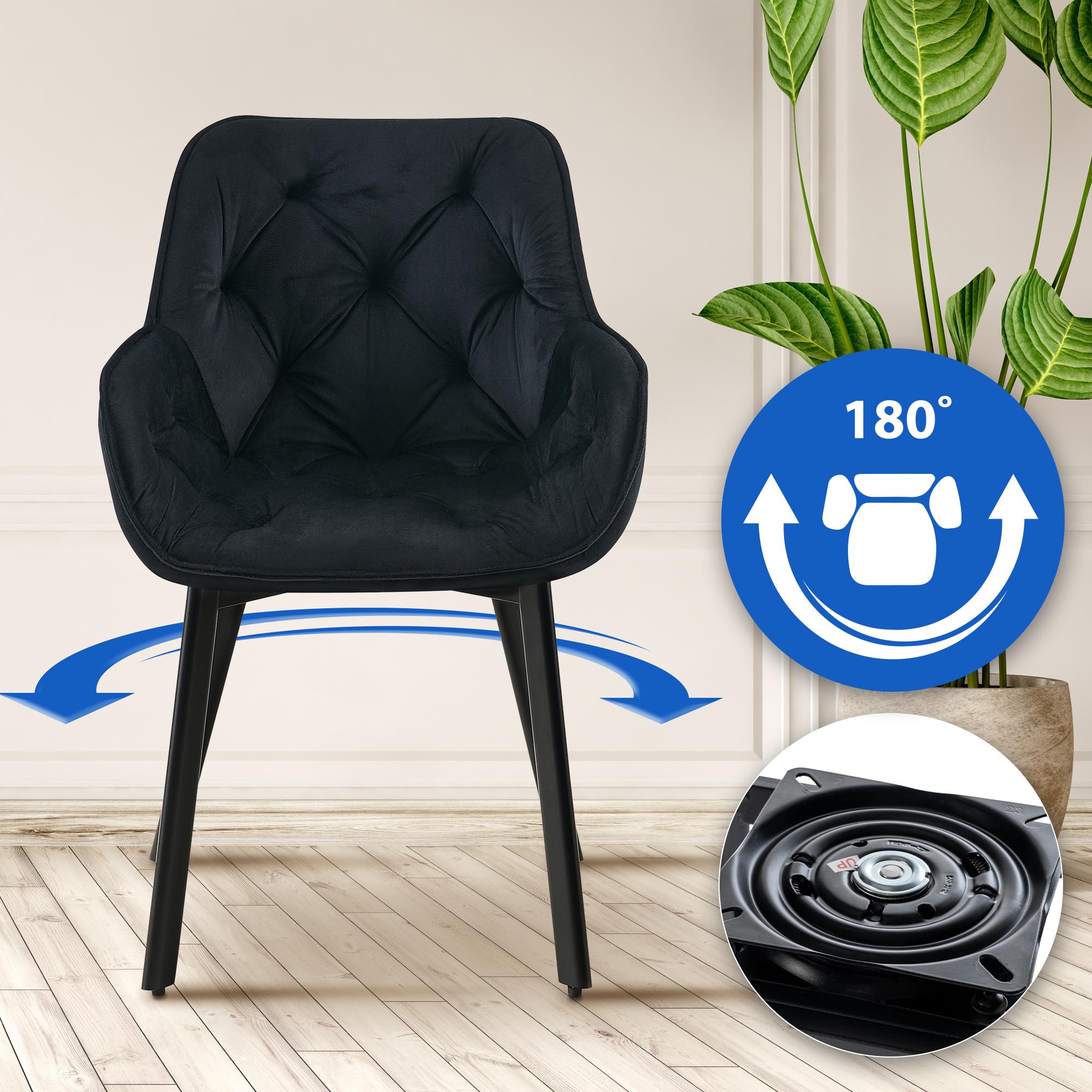 Lot de 2 Chaises de Salle à Manger Pivotantes Antigo en Velours