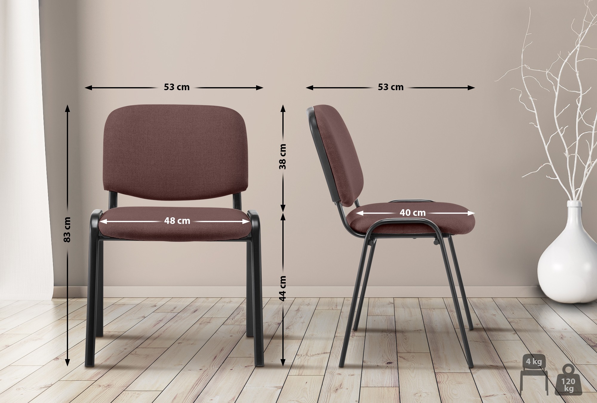 Chaise visiteur Ken tissu
