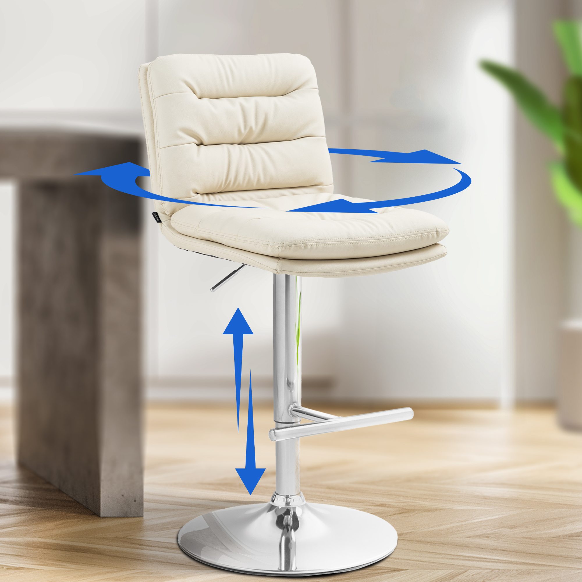 Lot de 2 tabourets de bar Damar en similicuir