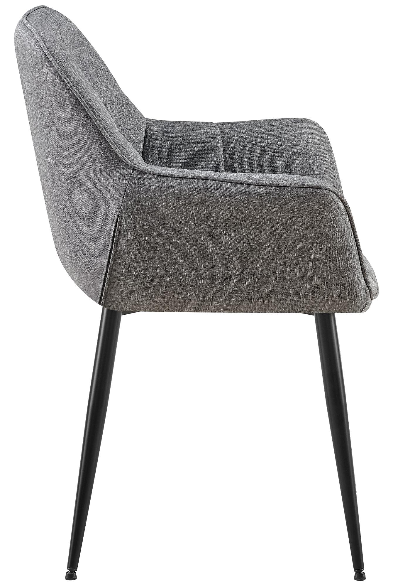 Chaise de salle à manger Roseville avec accoudoirs et pieds en métal
