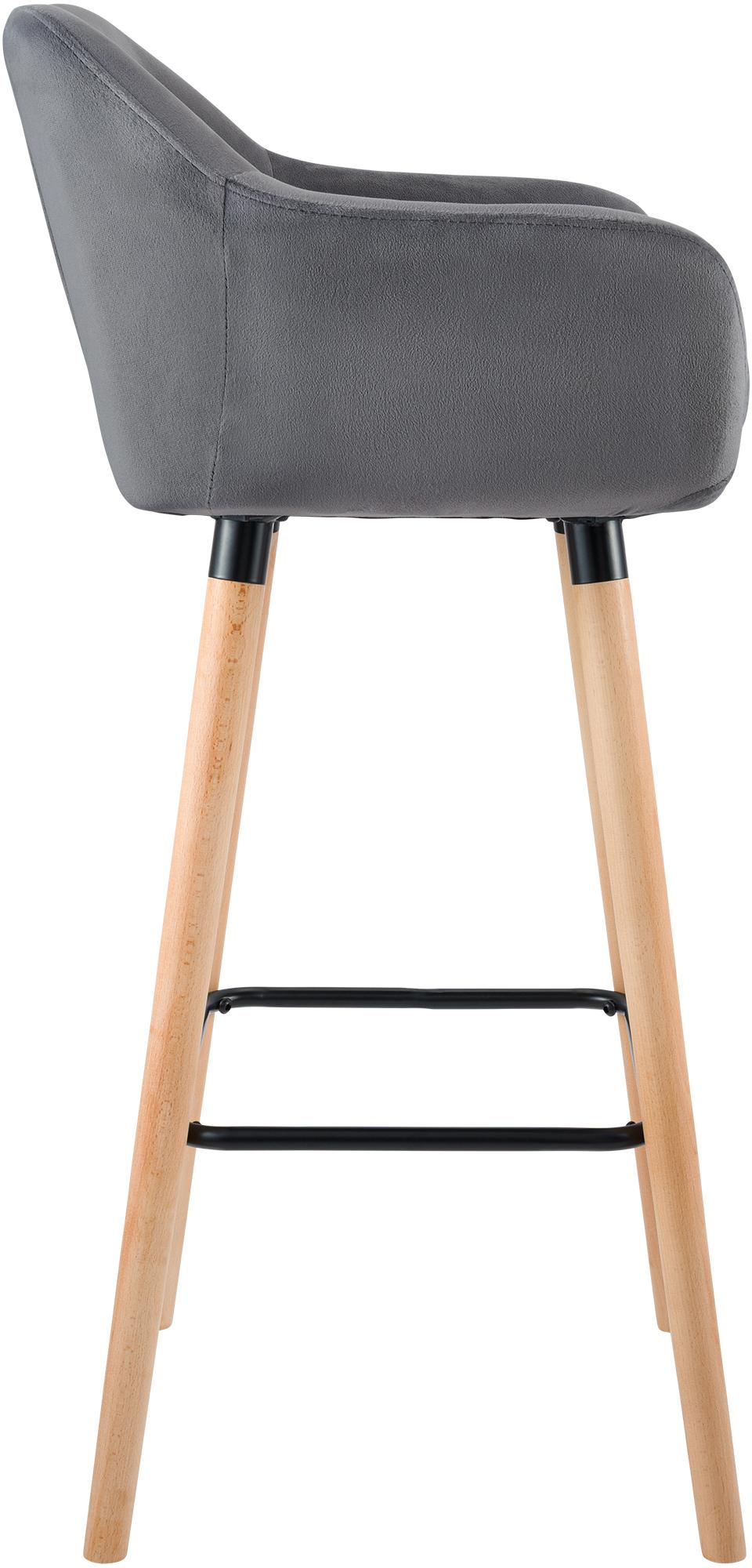 Lot de 2 tabourets de bar Grant en velours