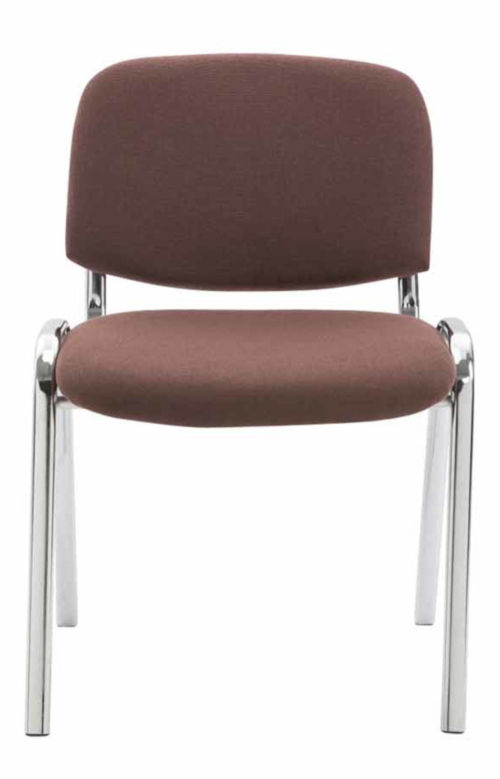 Lot de 4 Chaises de visiteur Ken en tissu avec Pieds en métal aspect chromé