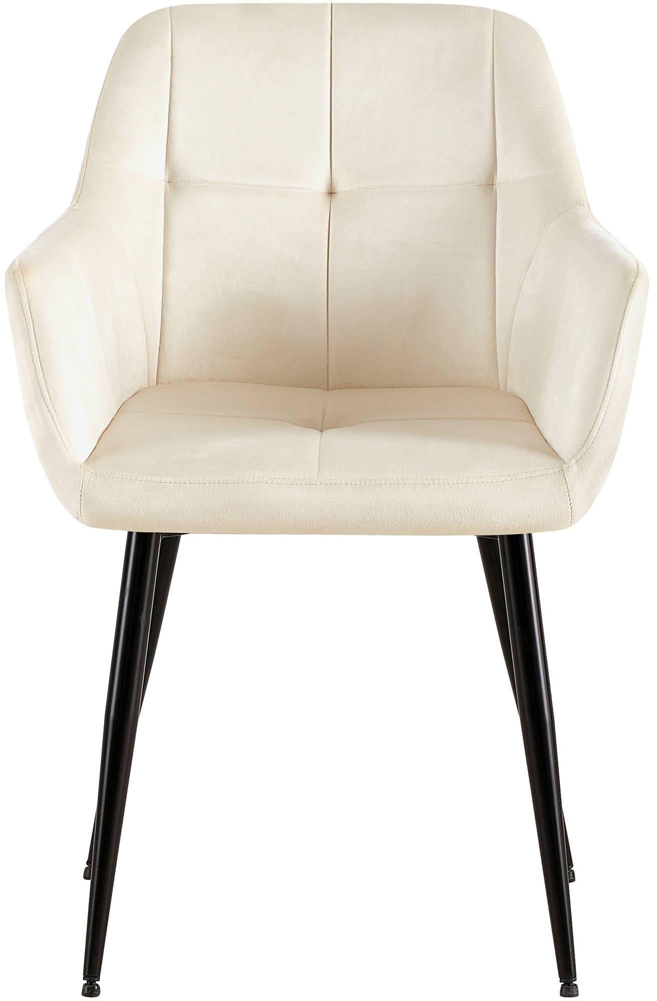 Chaise de salle à manger Emia en Velours avec Piètement en Métal noir