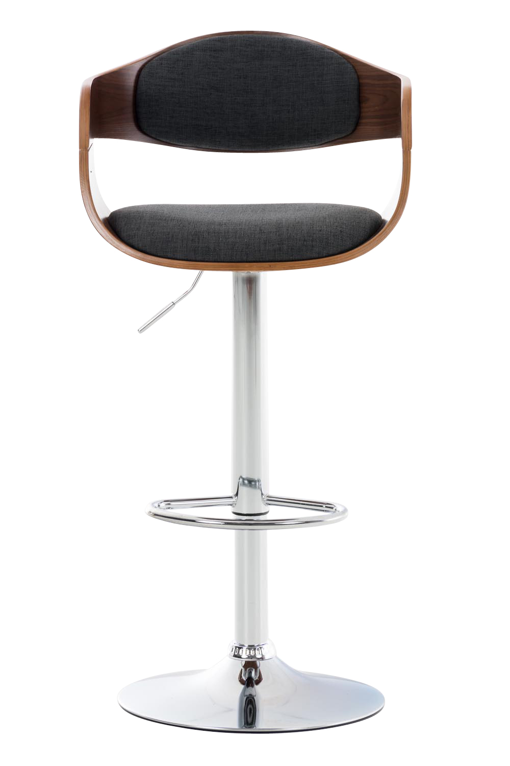 Lot de 2 tabourets de bar Kingston en tissu avec piètement en métal aspect chromé