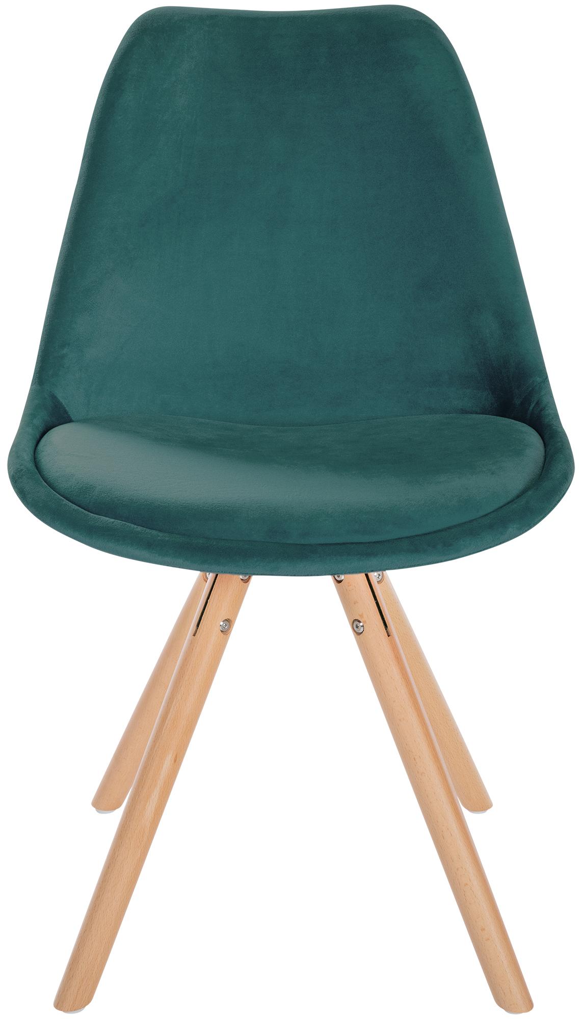 Lot de 4 chaises de salle à manger Sofia en velours Pieds en bois
