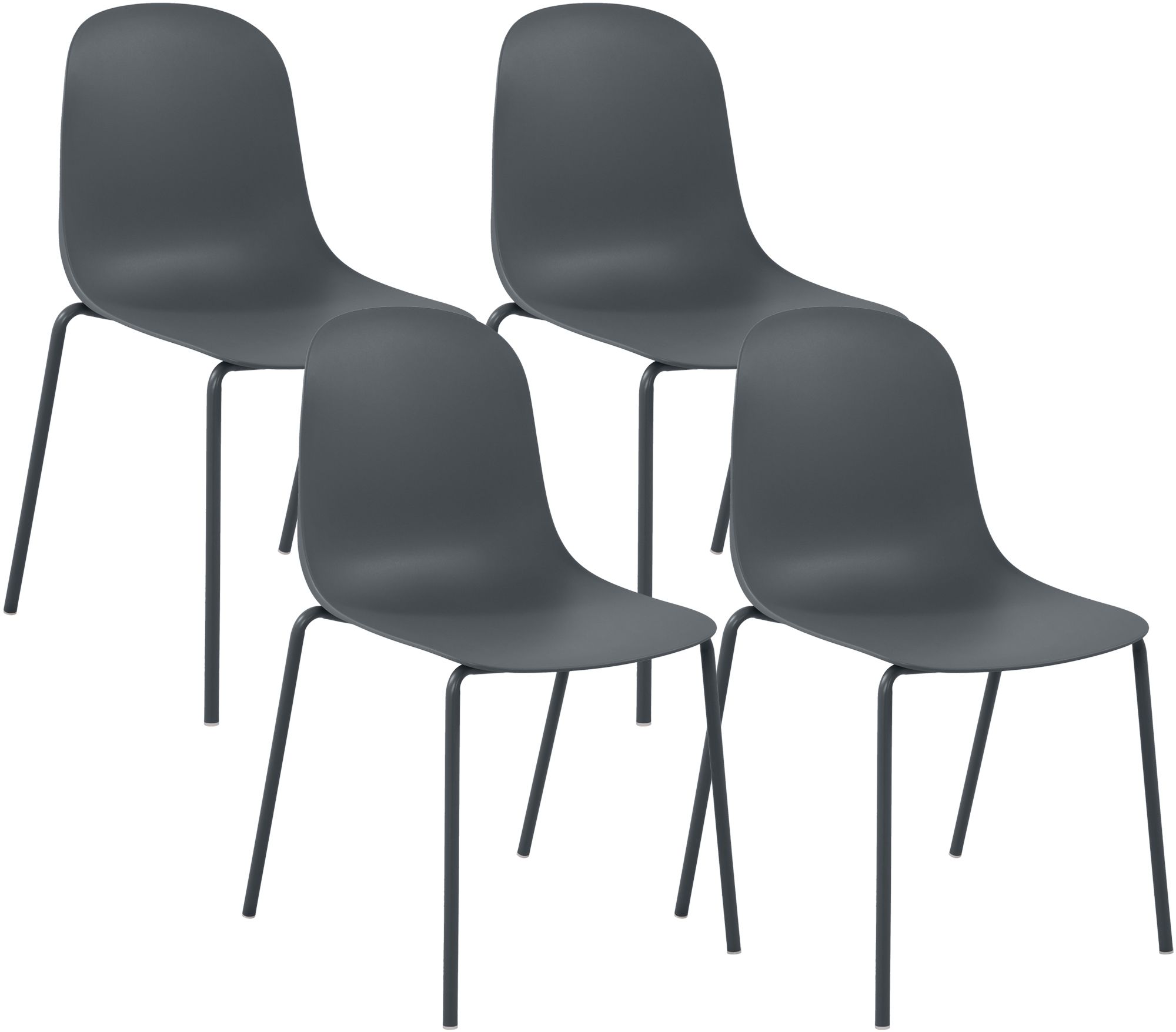 Lot de 4 chaises empilables Hardin