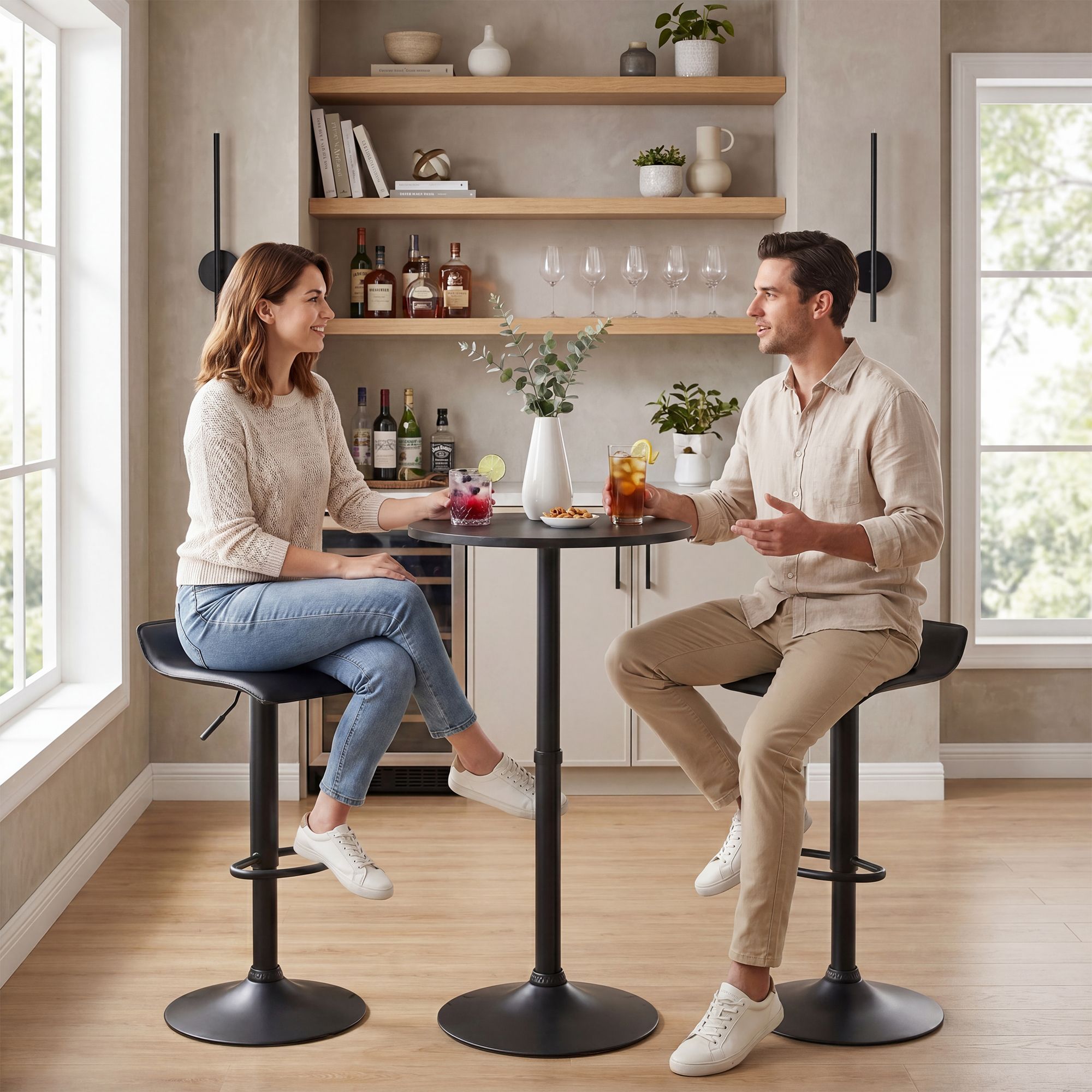 Ensemble table de bar Lumo avec 2 tabourets de bar