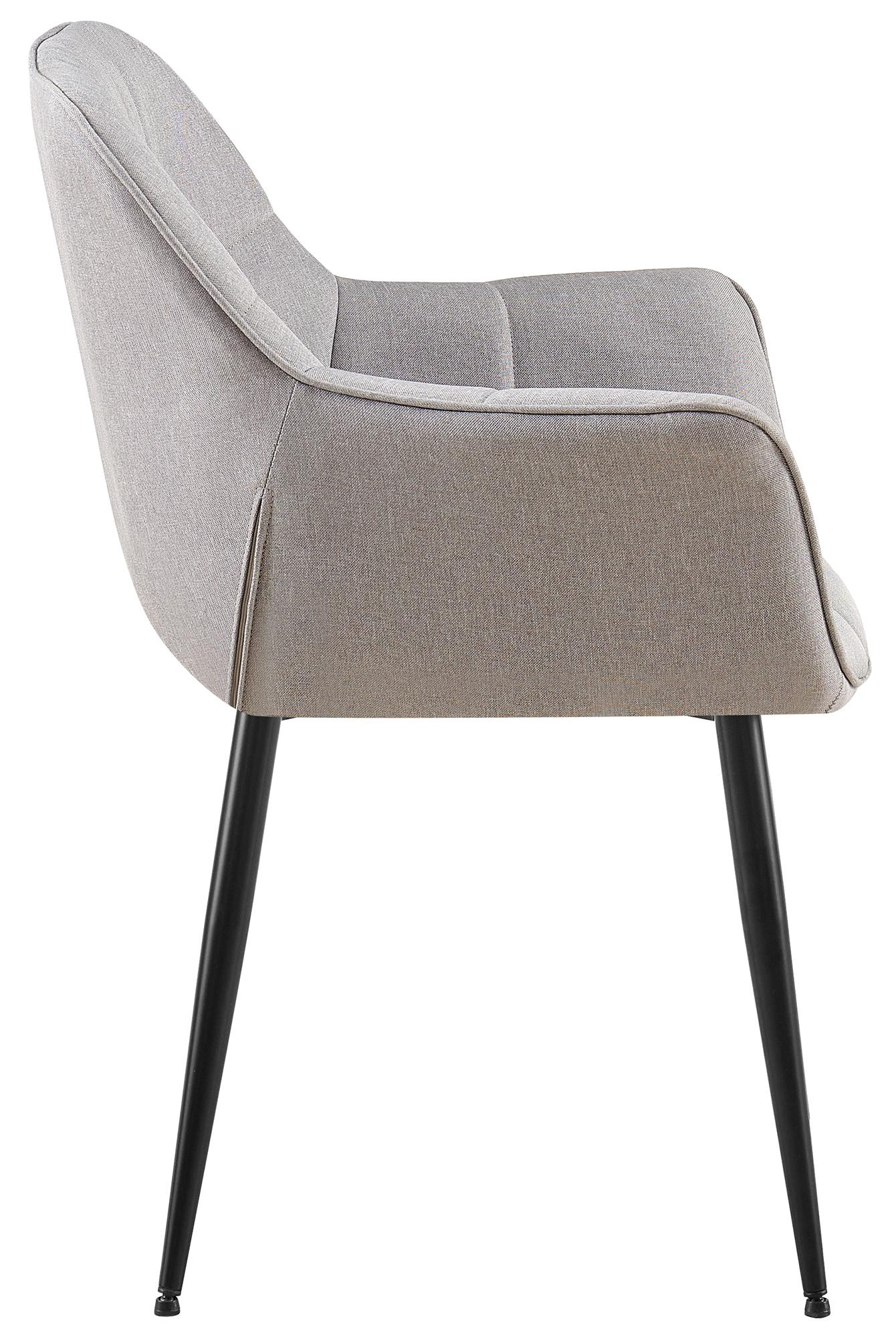 Chaise de salle à manger Roseville avec accoudoirs et pieds en métal