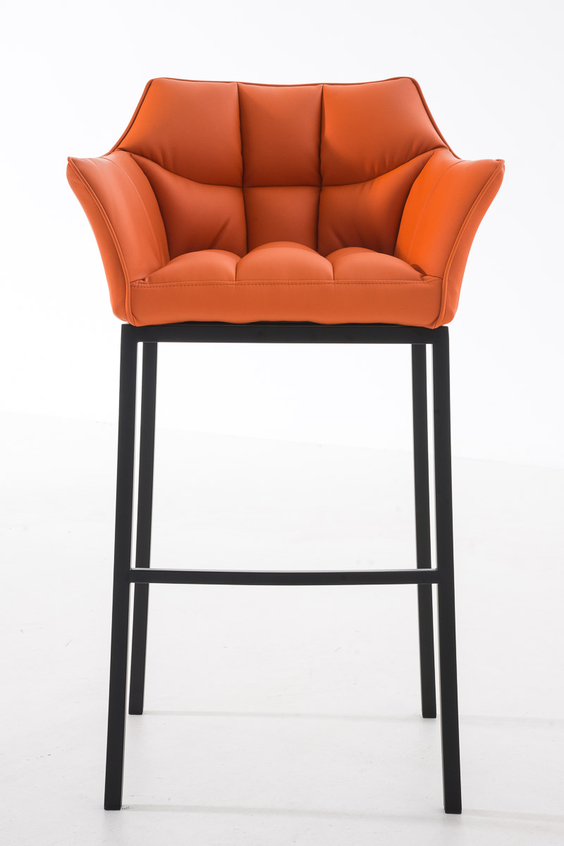Ensemble de 2 tabourets de bar Damaso en similicuir avec piétement en métal