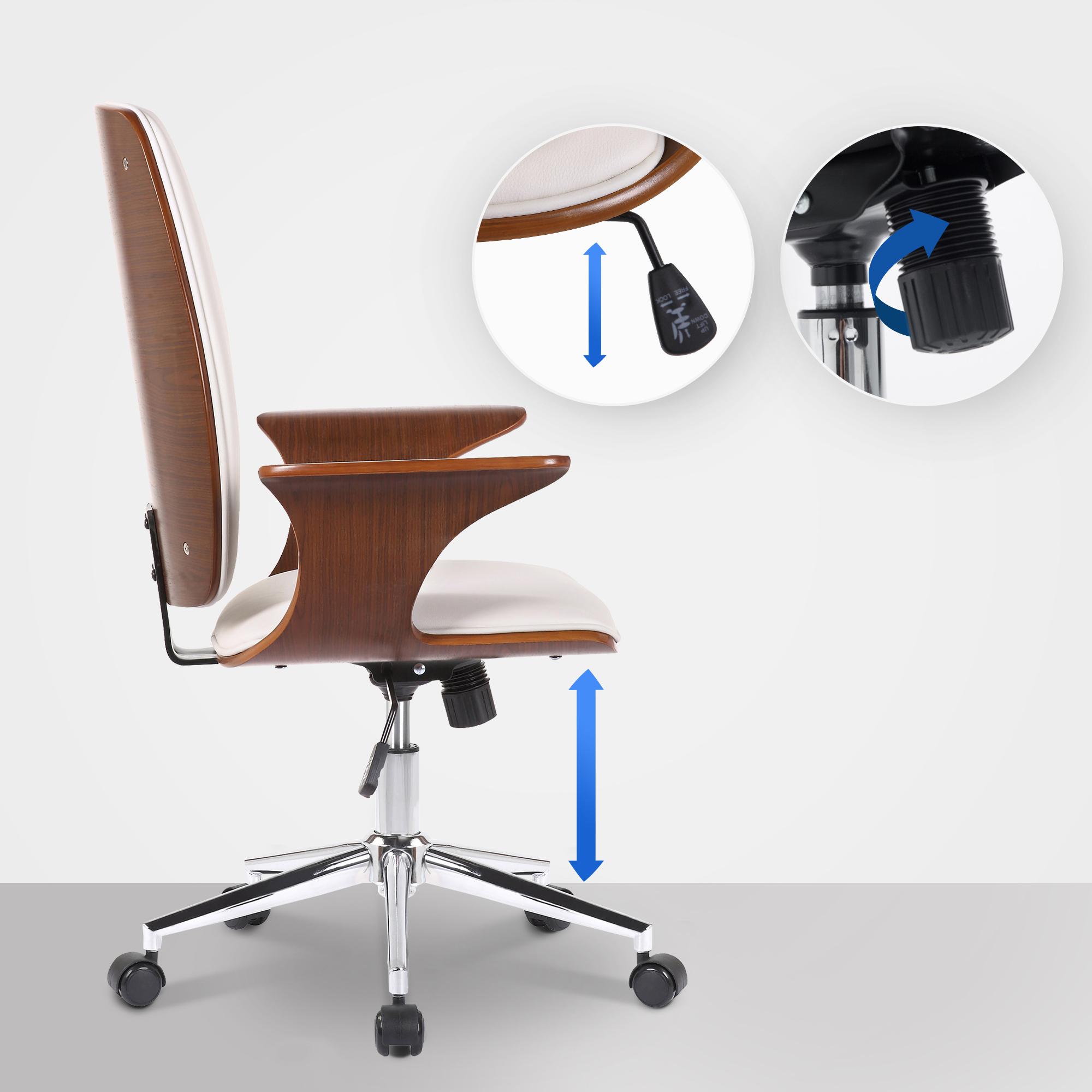 Fauteuil de bureau Burbank avec coque d'assise en bois