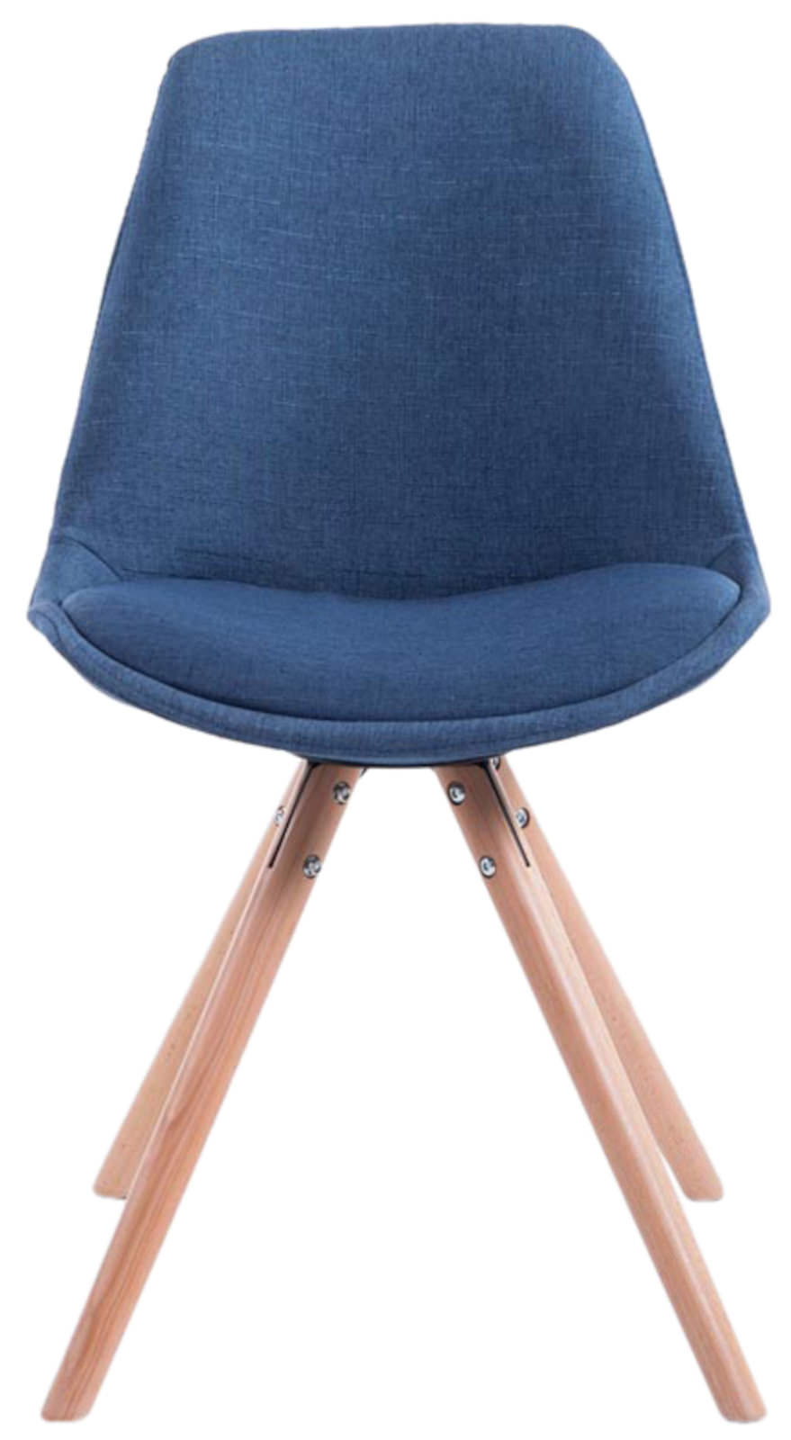 Lot de 4 Chaises de salle à manger Toulouse Tissu Pieds ronds bois