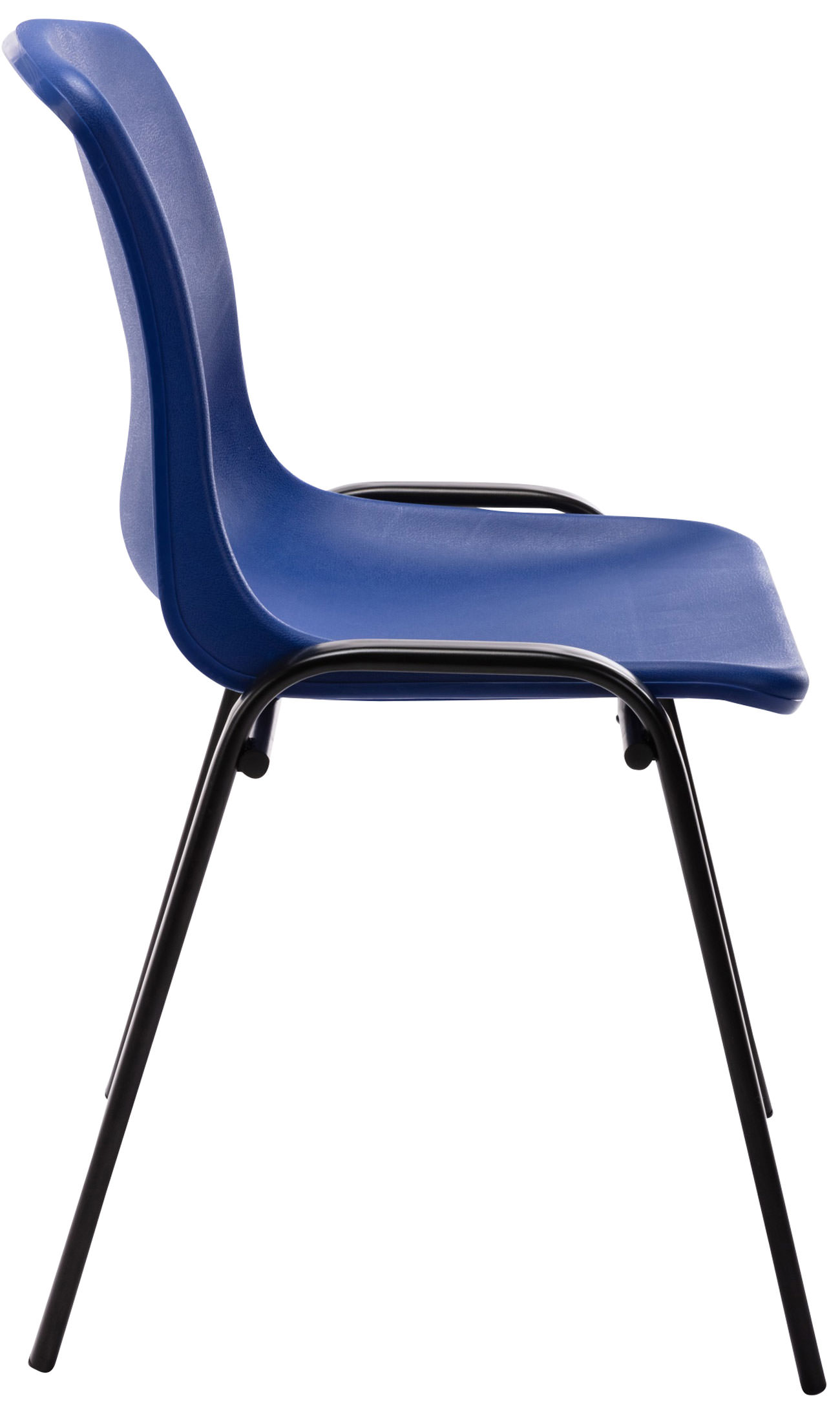 Lot de 4 chaises empilables Nowra avec assise en plastique et Pieds en métal noir mat