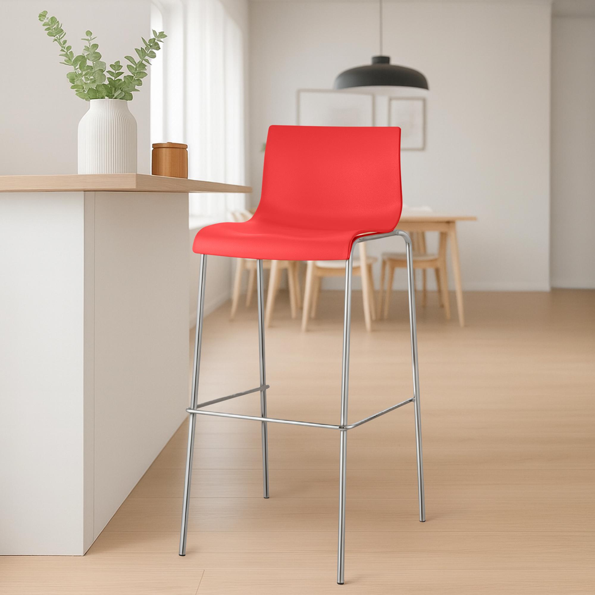Tabouret de Bar Hover Plastique Cadre à 4 Pieds