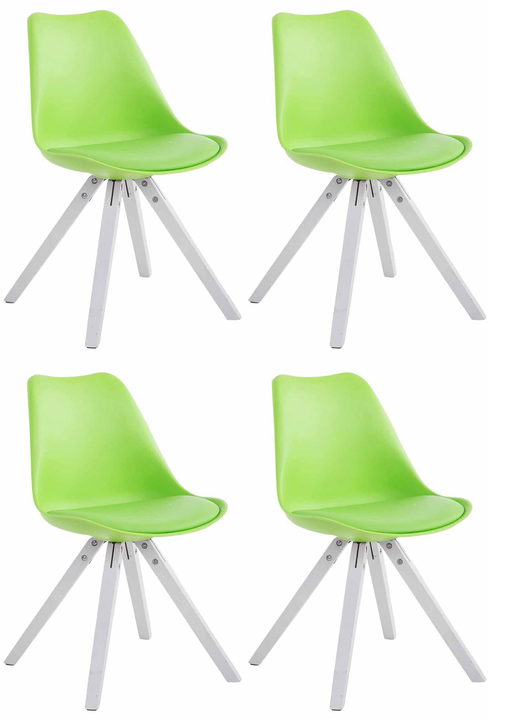 Lot de 4 Chaises de salle à manger Toulouse similicuir Pieds carrés bois