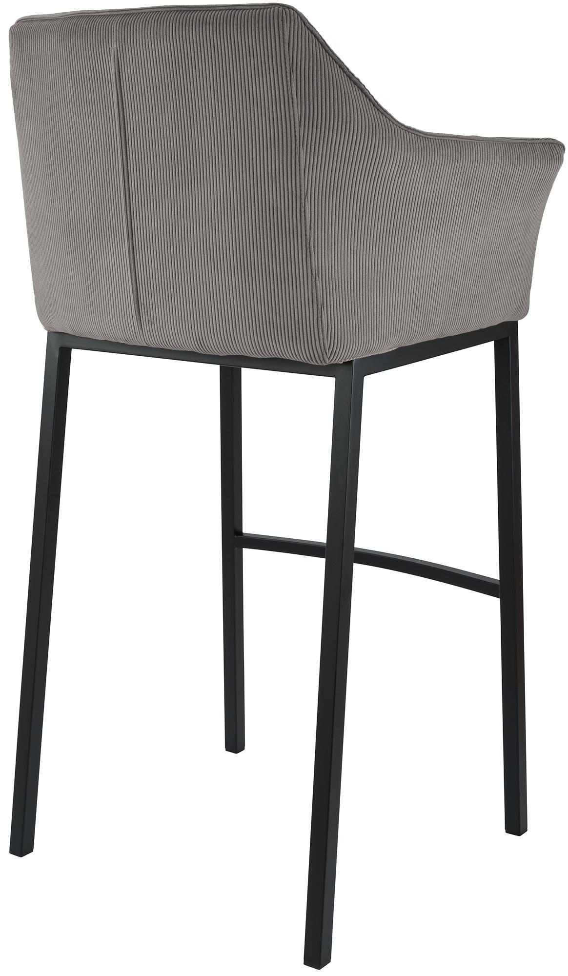 Tabouret de Bar Damaso en Velours Côtelé avec Piétement à Quatre Pieds