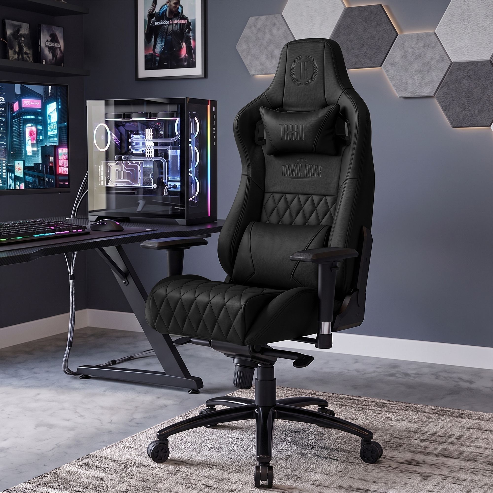 Fauteuil de bureau Gamer Keren en véritable cuir