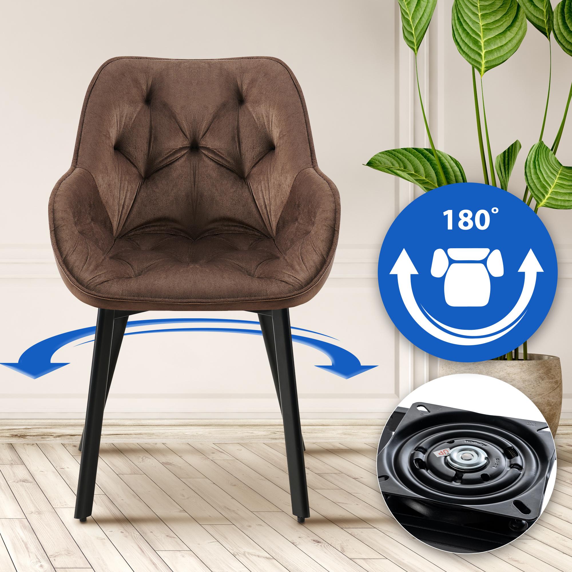 Lot de 2 Chaises de Salle à Manger Pivotantes Antigo en Velours