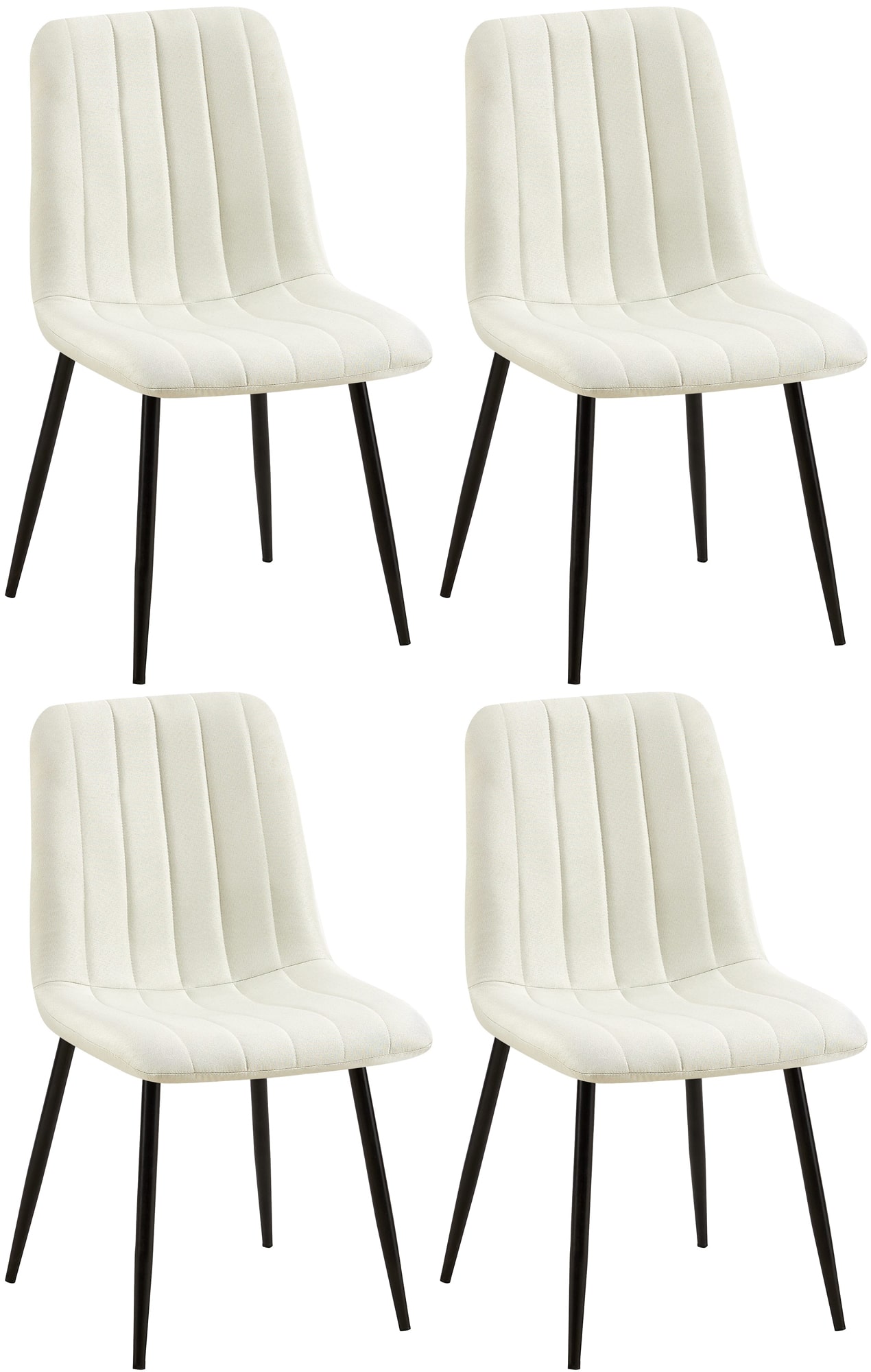 Lot de 4 Chaises de salle à manger Dijon avec Piètement en métal noir