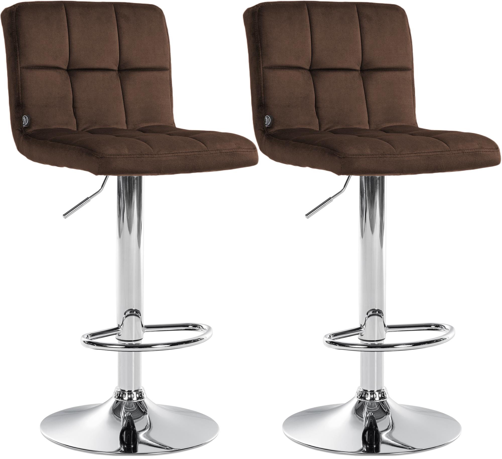 Lot de 2 tabourets de bar Peru velours