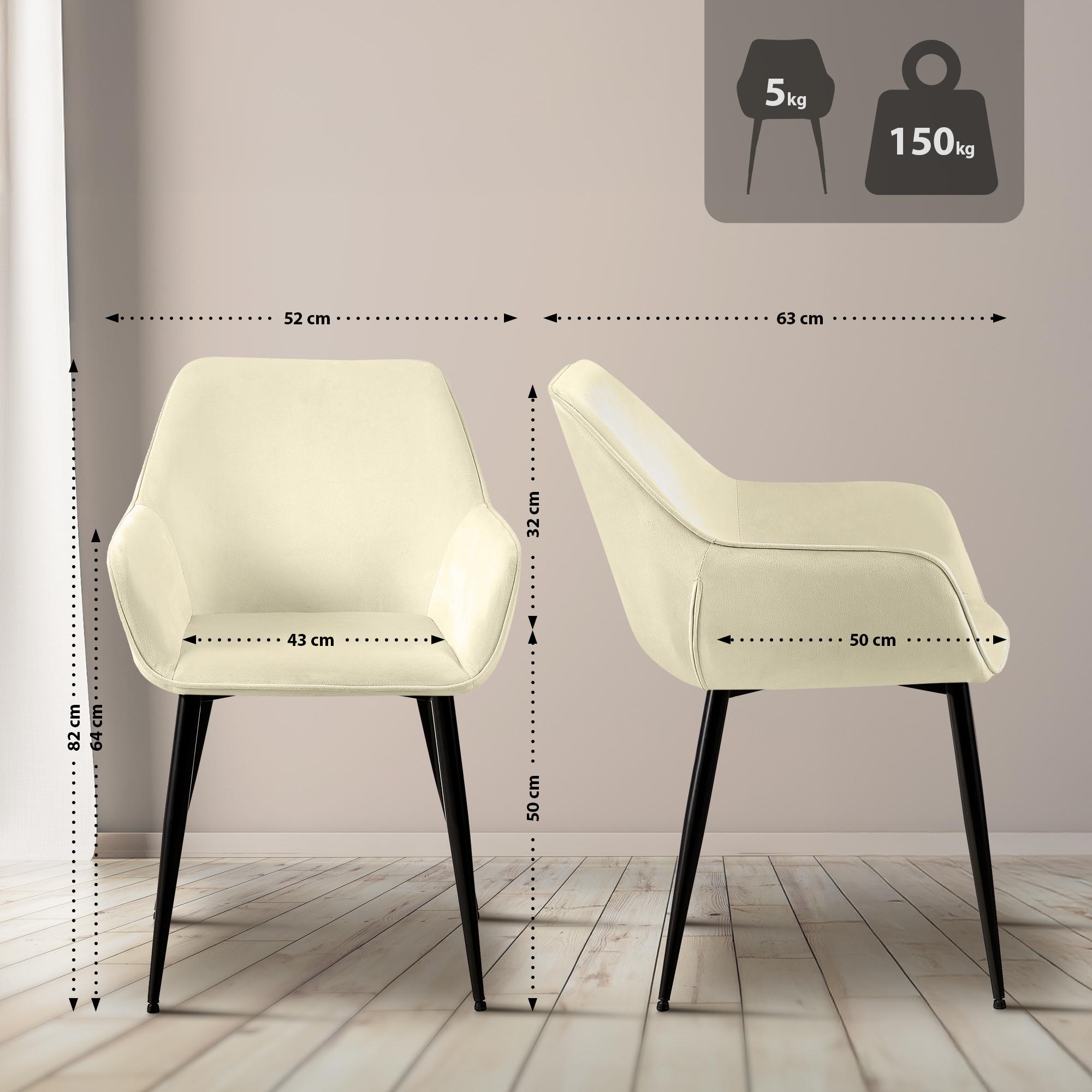 Lot de 2 chaises de salle à manger Luena