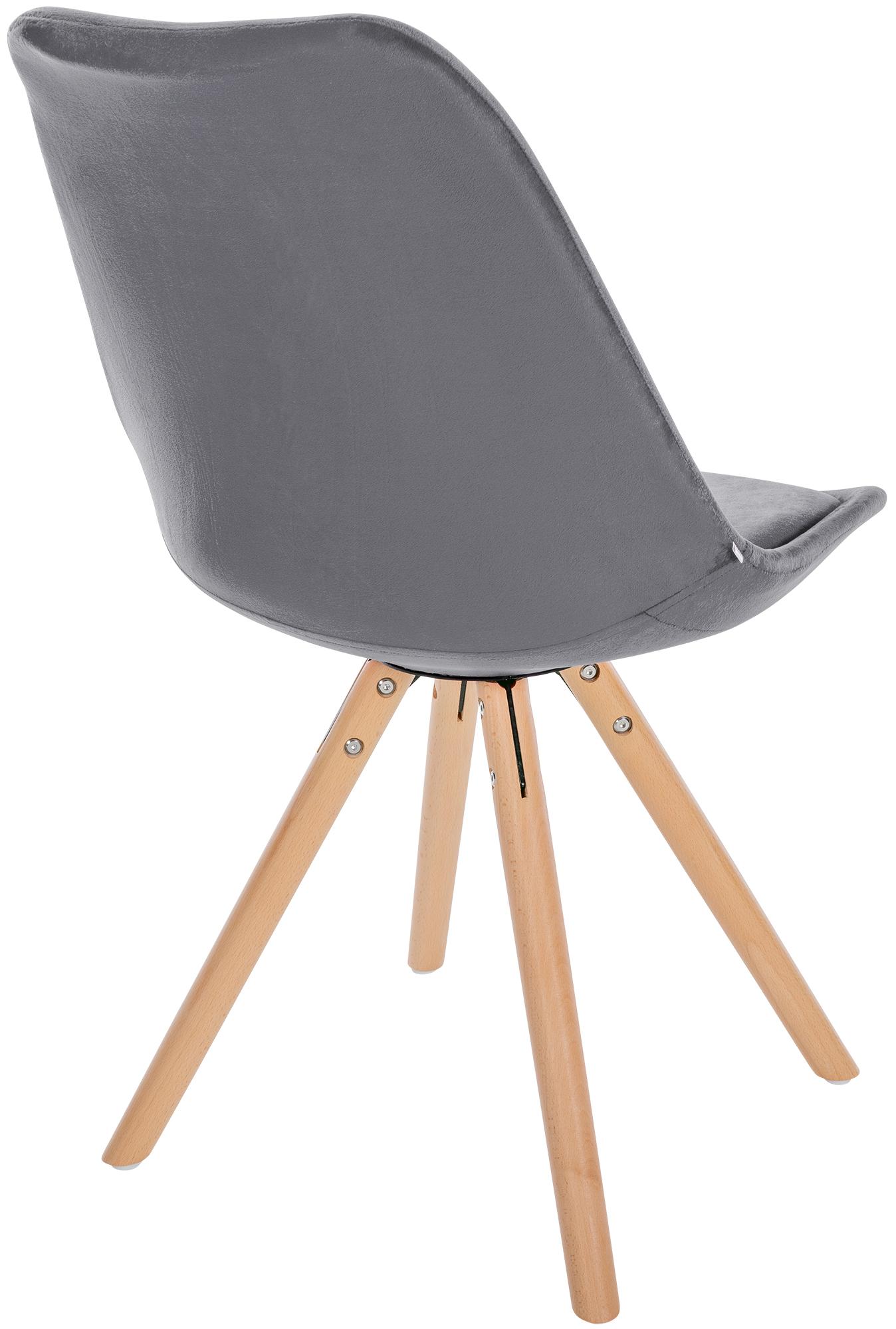 Lot de 4 chaises de salle à manger Sofia en velours Pieds en bois