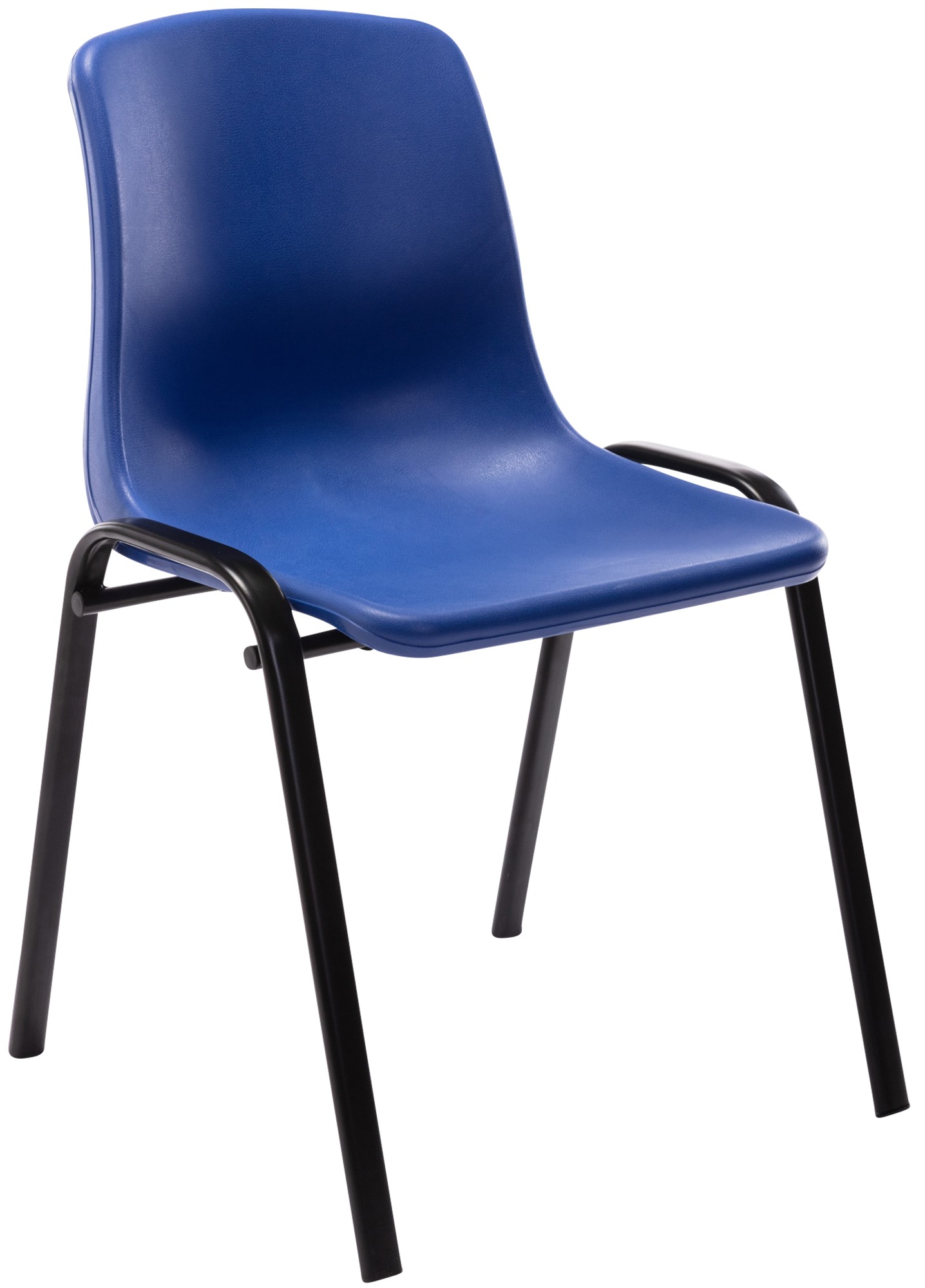 Chaise empilable Nowra avec assise en plastique et piètement en métal noir mat