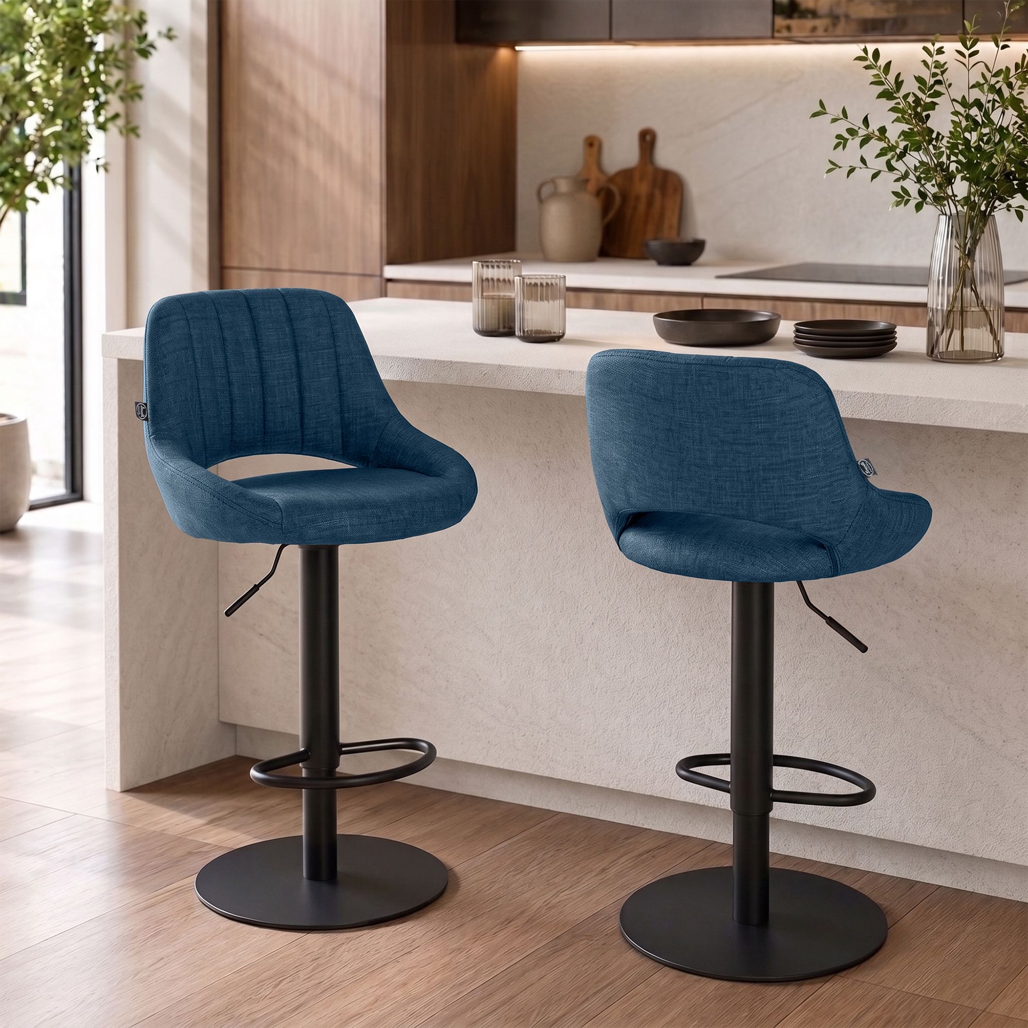 Tabouret de bar Milet noir avec pied extra lourd