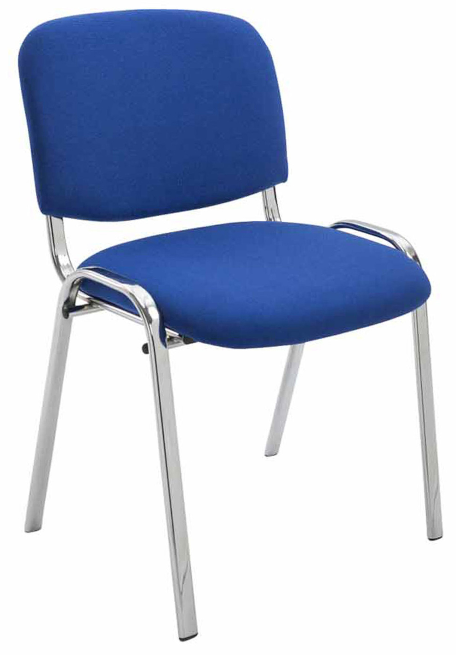 Lot de 4 Chaises de visiteur Ken en tissu avec Pieds en métal aspect chromé
