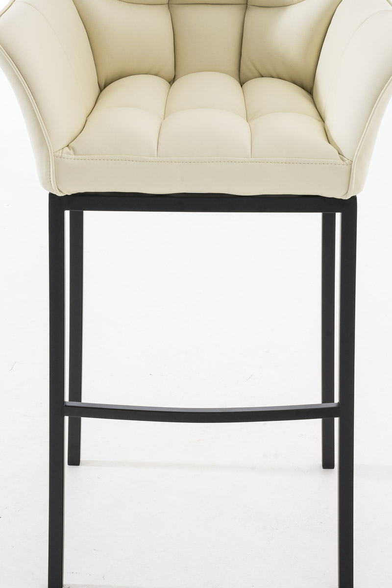 Ensemble de 2 tabourets de bar Damaso en similicuir avec piétement en métal