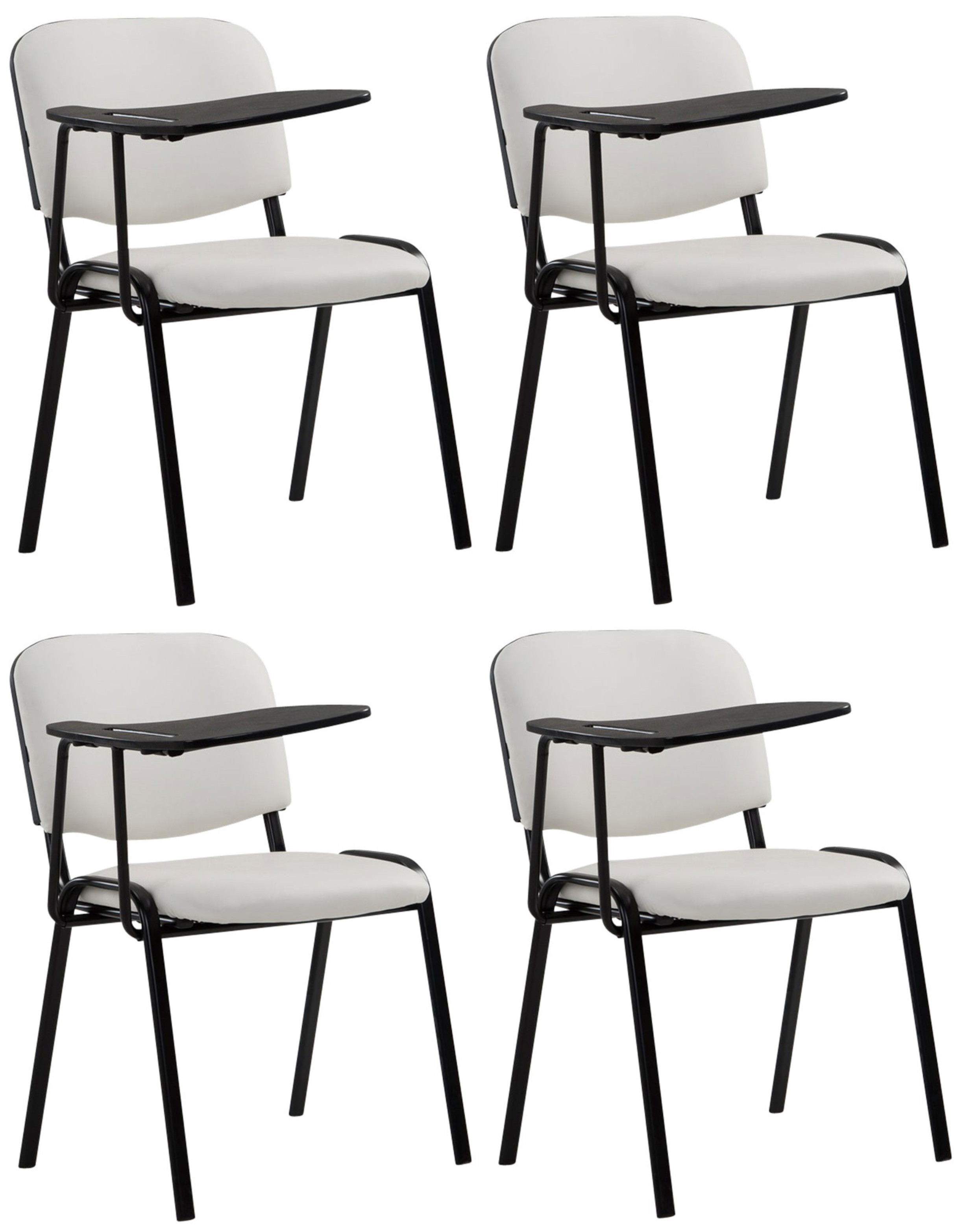 Lot de 4 Chaises Ken en similicuir avec tablette rabattable