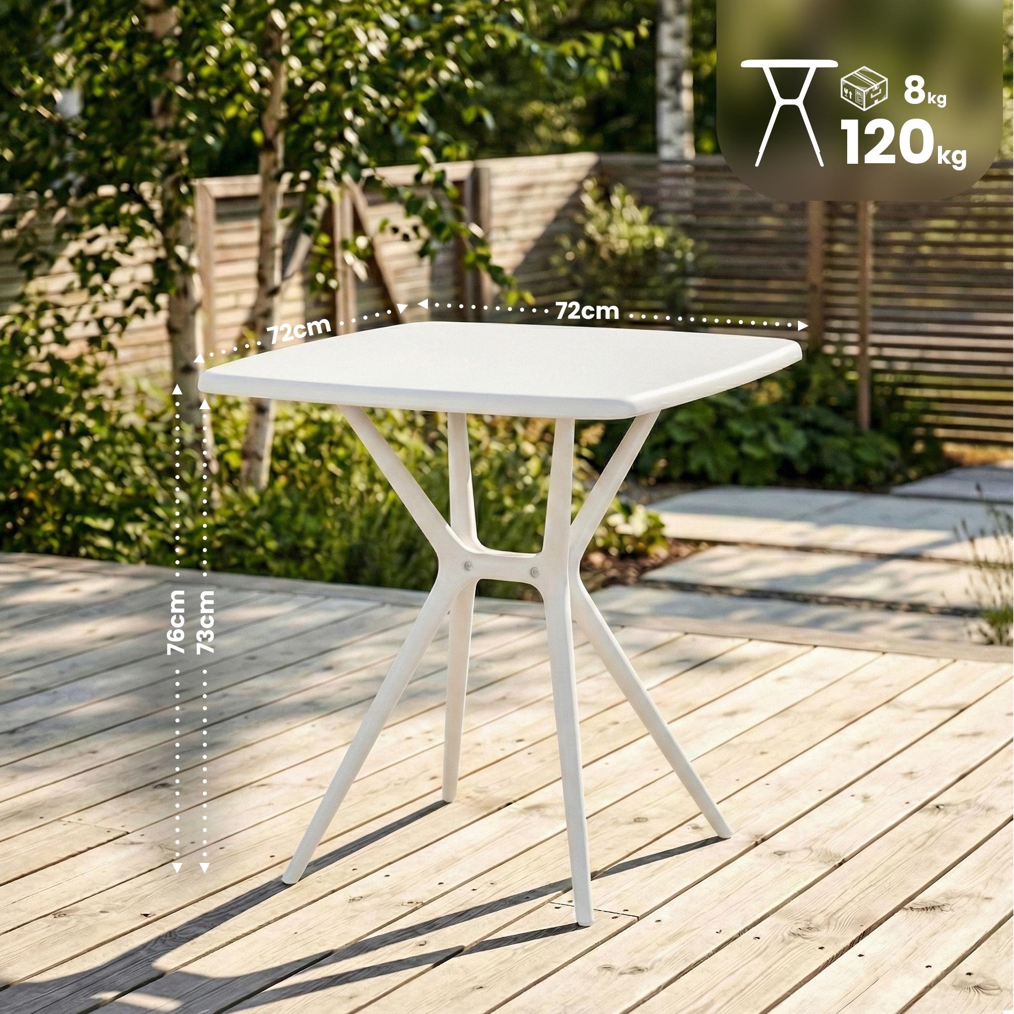 Table de jardin Becky carree 72 x 72 cm