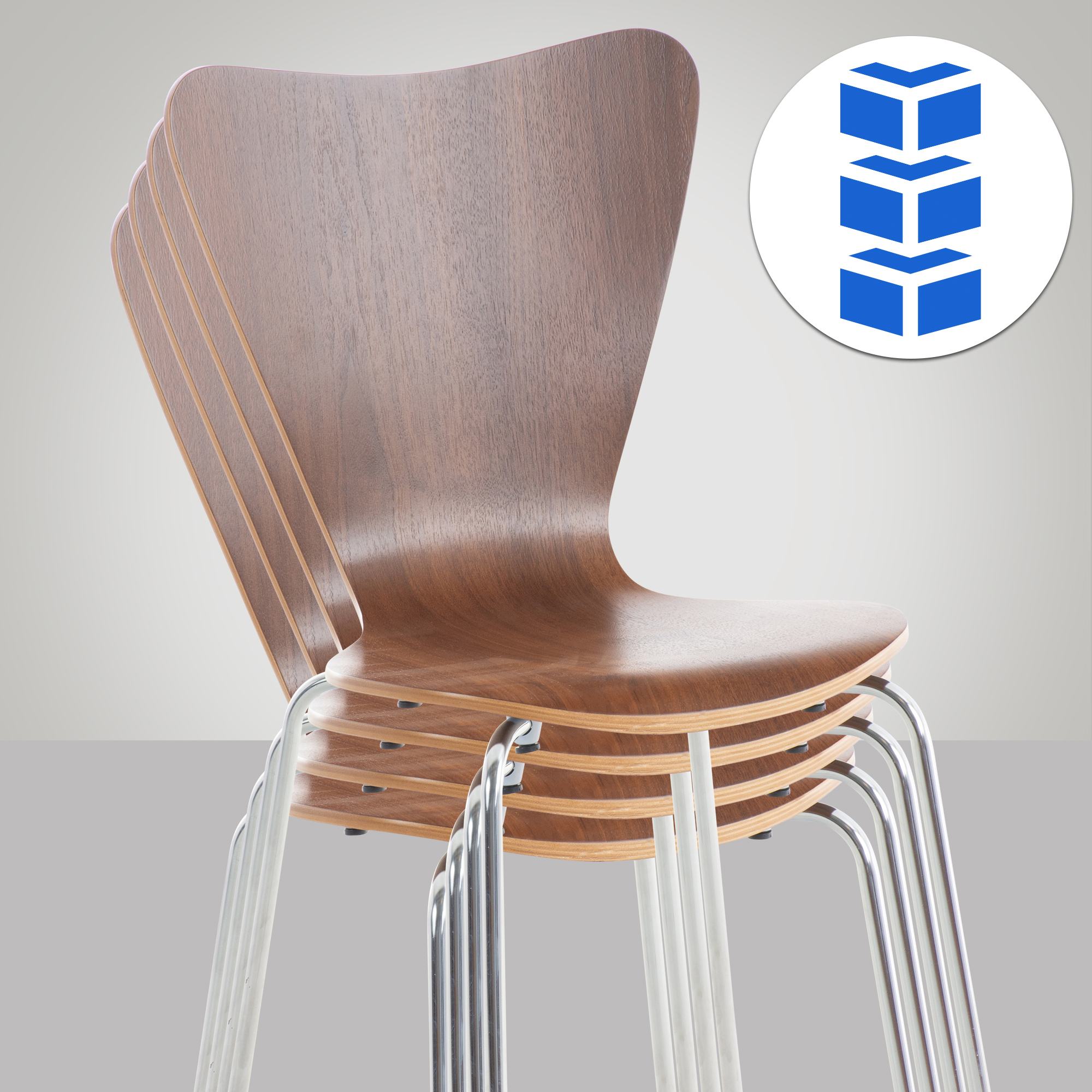 Lot de 8 chaises visiteur empilables Calisto