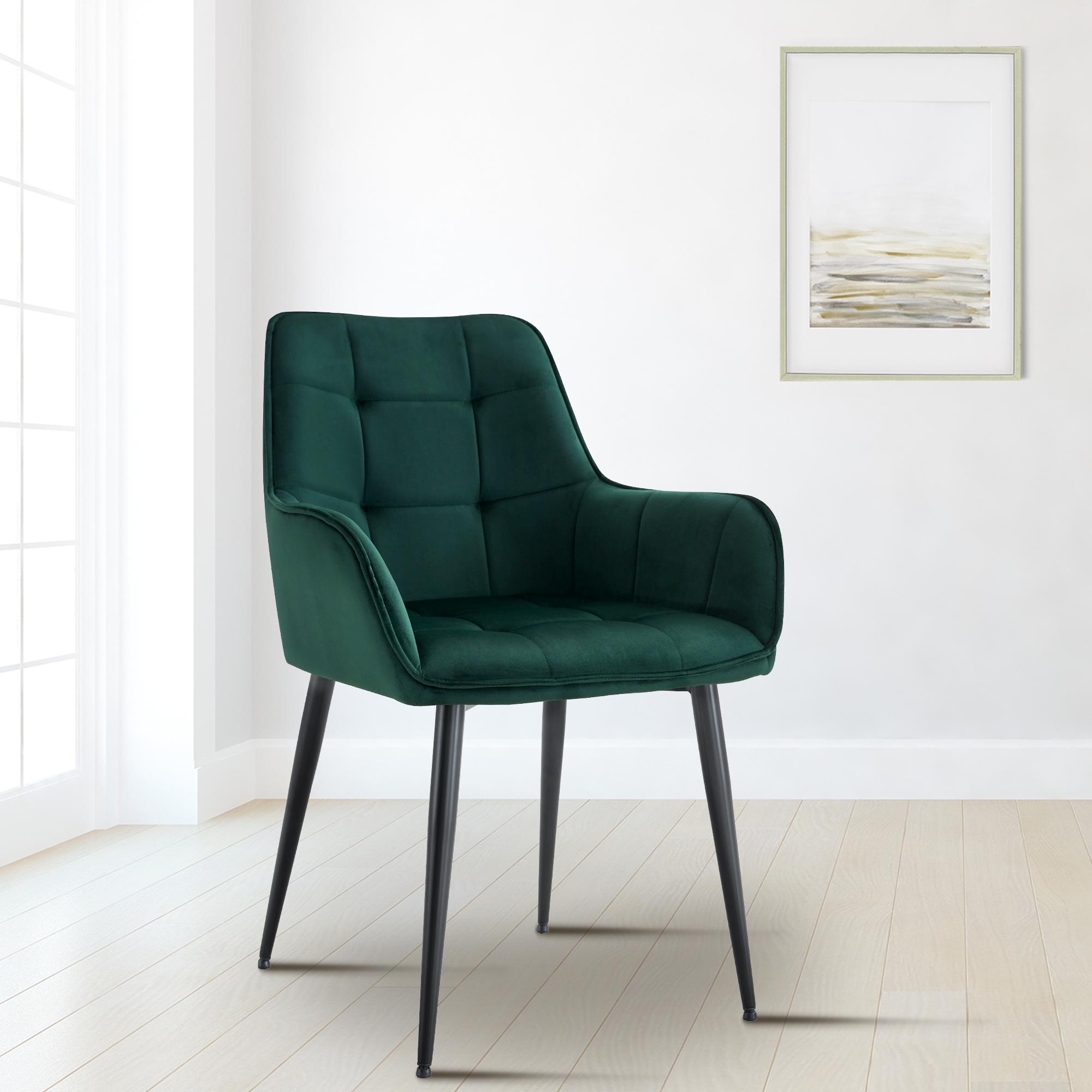 Lot de 2 chaises de salle à manger Ferndale velours