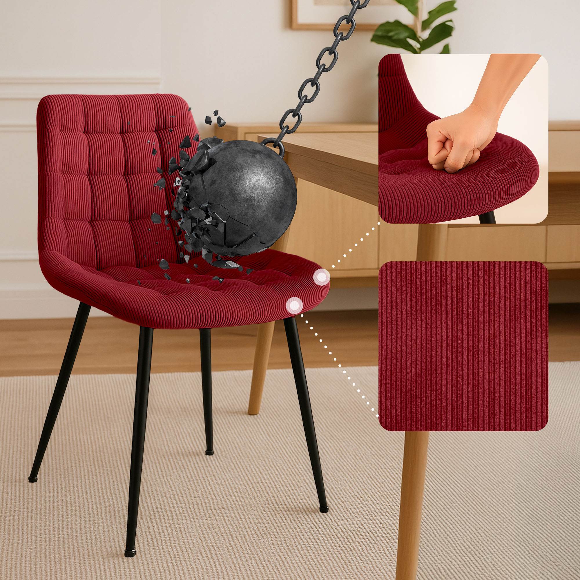 Chaise de salle à manger Sardna Cord