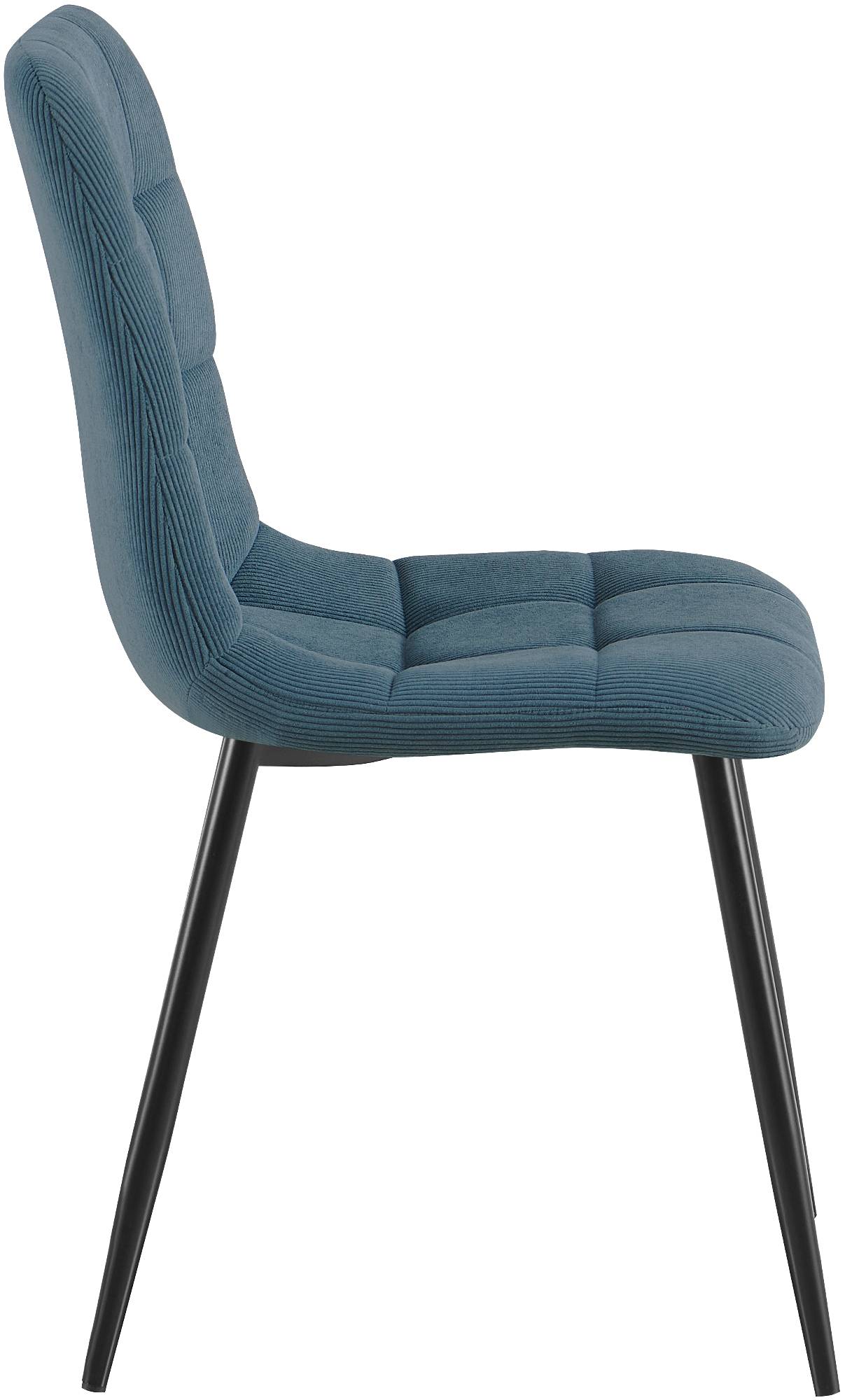 Lot de 2 chaises de salle a manger Antibes en velours cotele