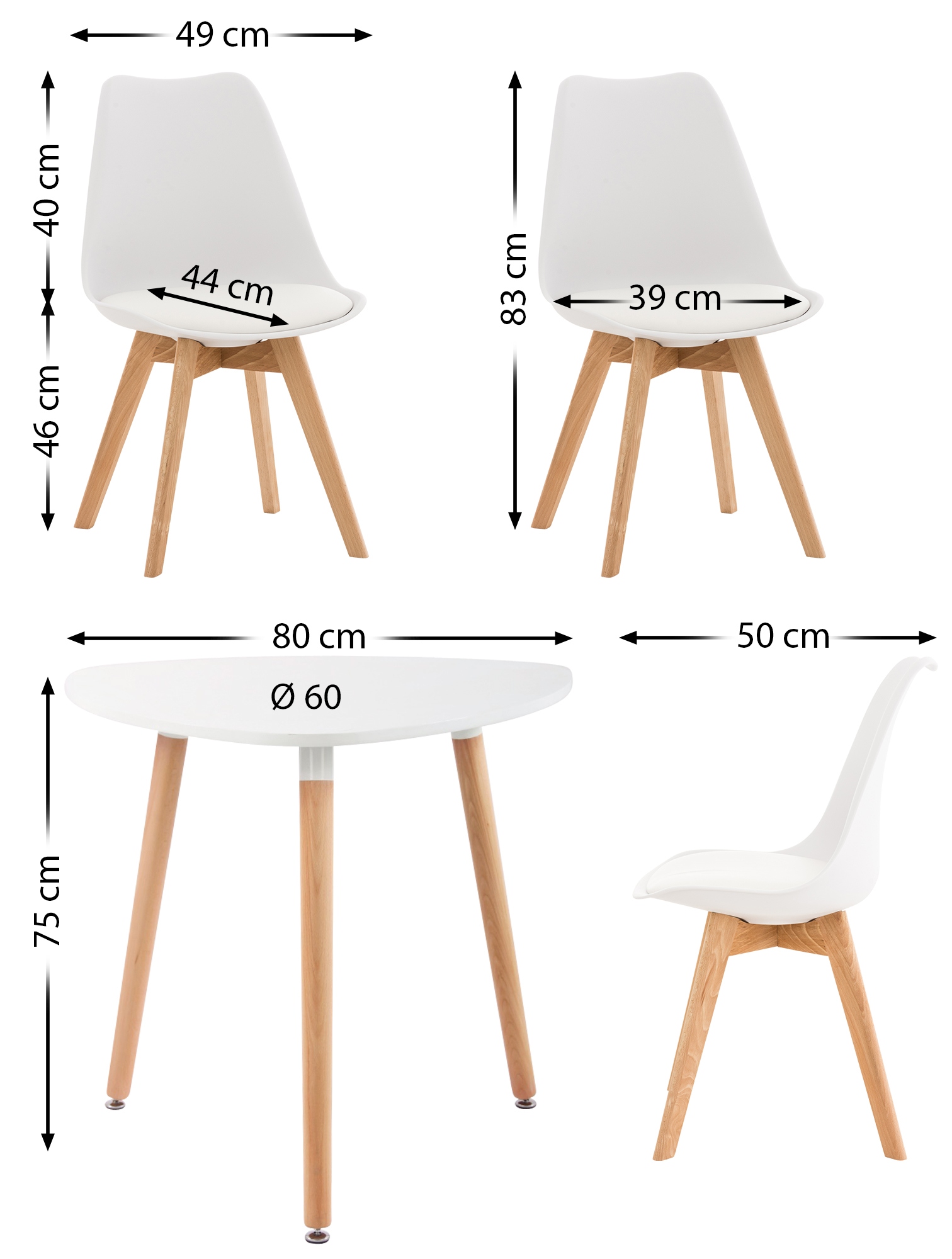 Ensemble de salle à manger Libanera avec 1 Table et 3 chaises